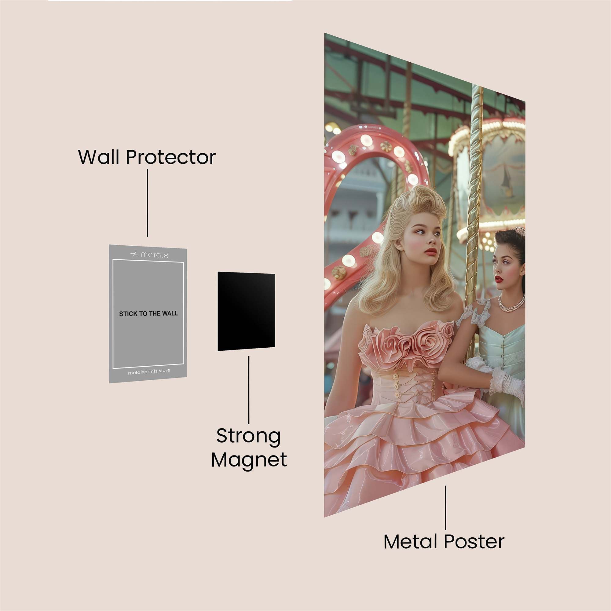 Carousel Romance Safe Wall Magnetic / M