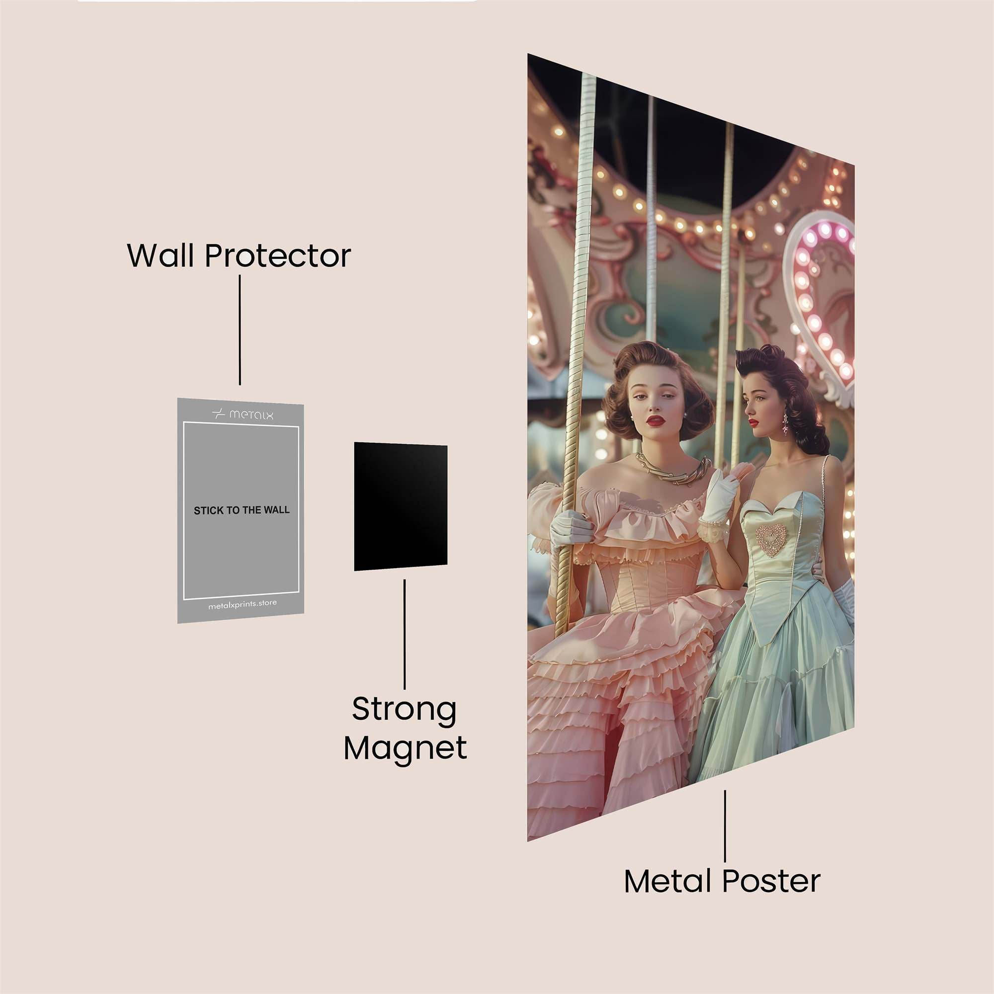 Carousel Charm Safe Wall Magnetic / M