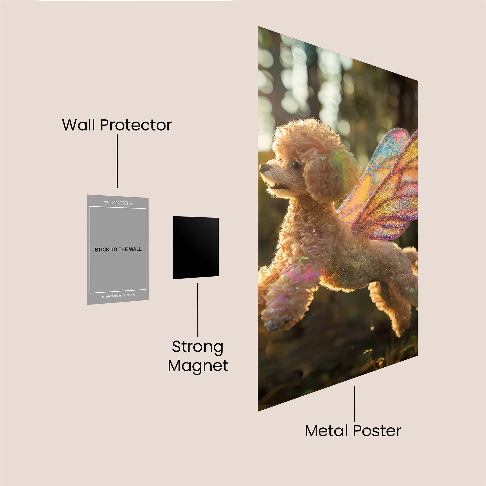 Poodle Whimsy Safe Wall Magnetic / M