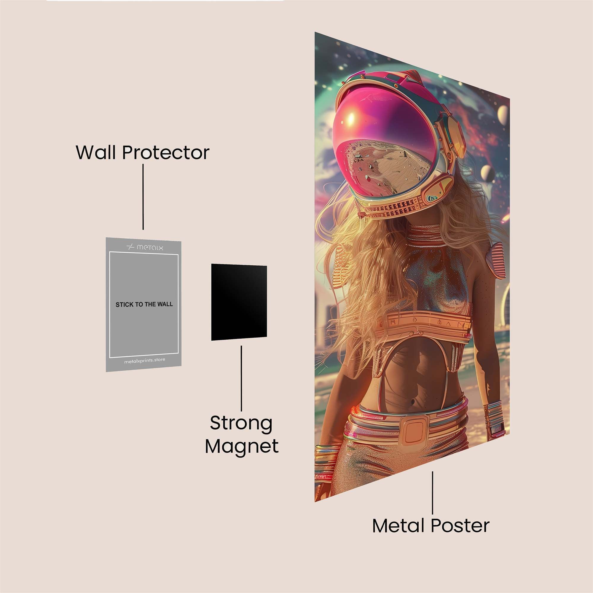 Astronaut Dreamscape Safe Wall Magnetic / M