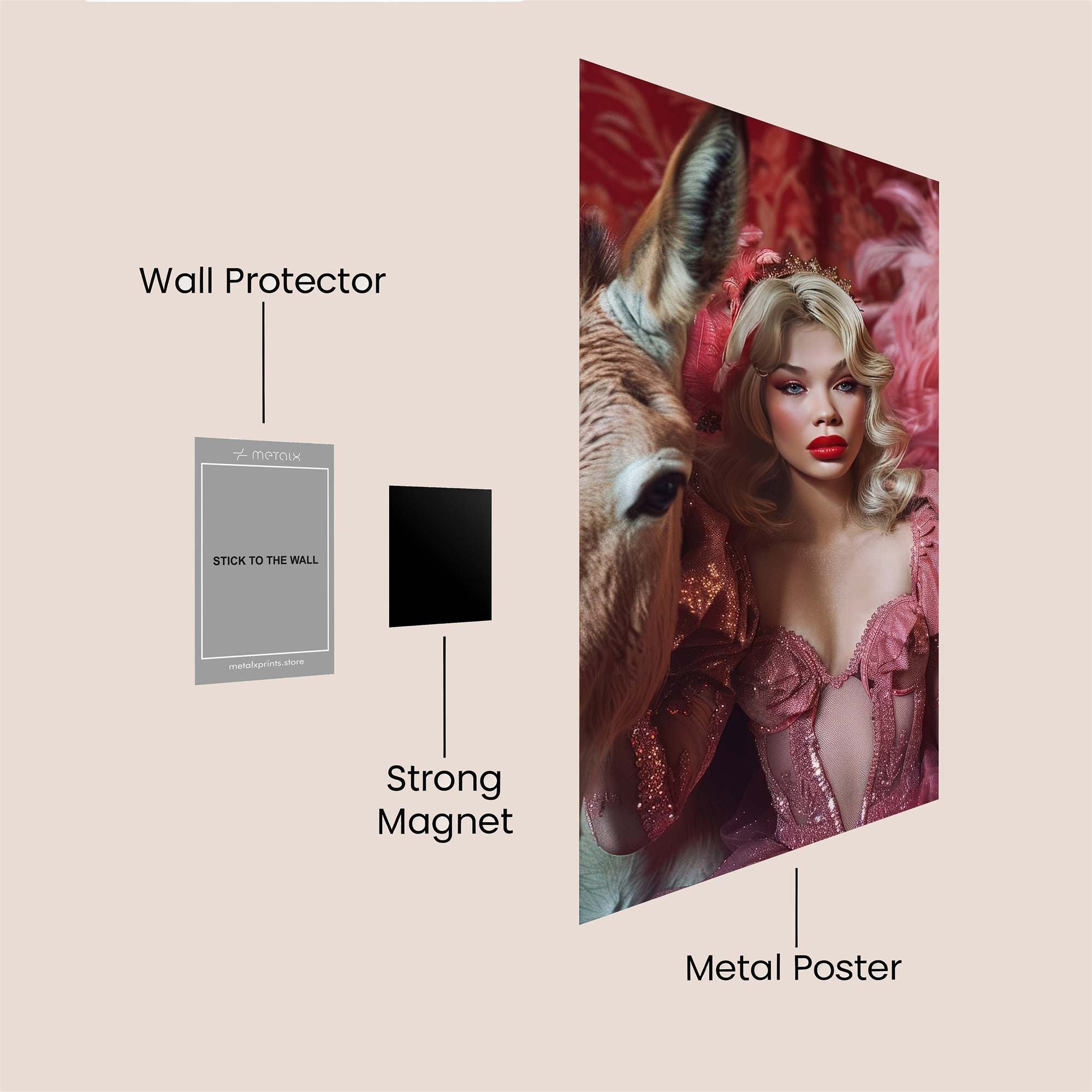 Donkey Whimsy Safe Wall Magnetic / M