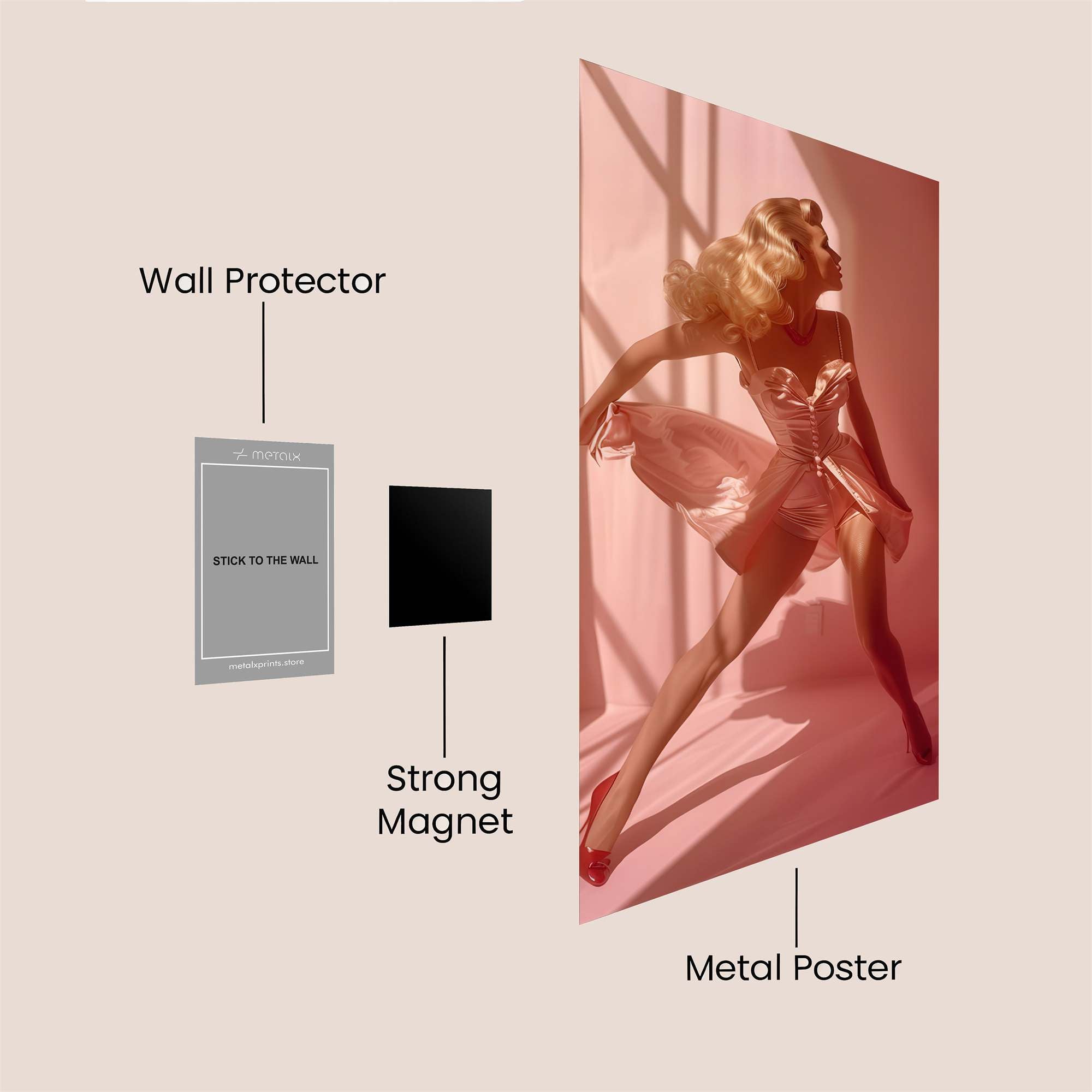 Blonde Whimsy Safe Wall Magnetic / M