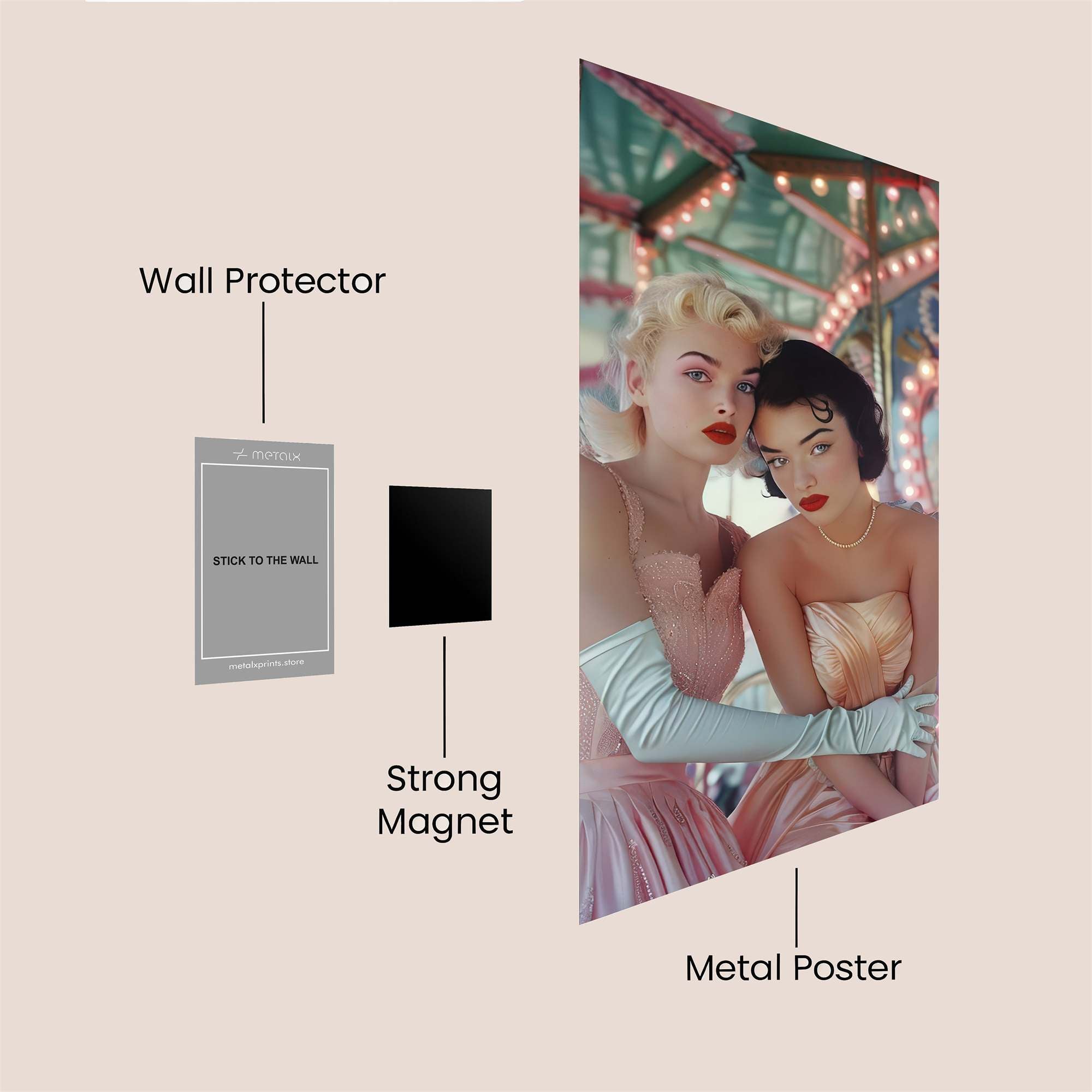 Carousel Charm Safe Wall Magnetic / M