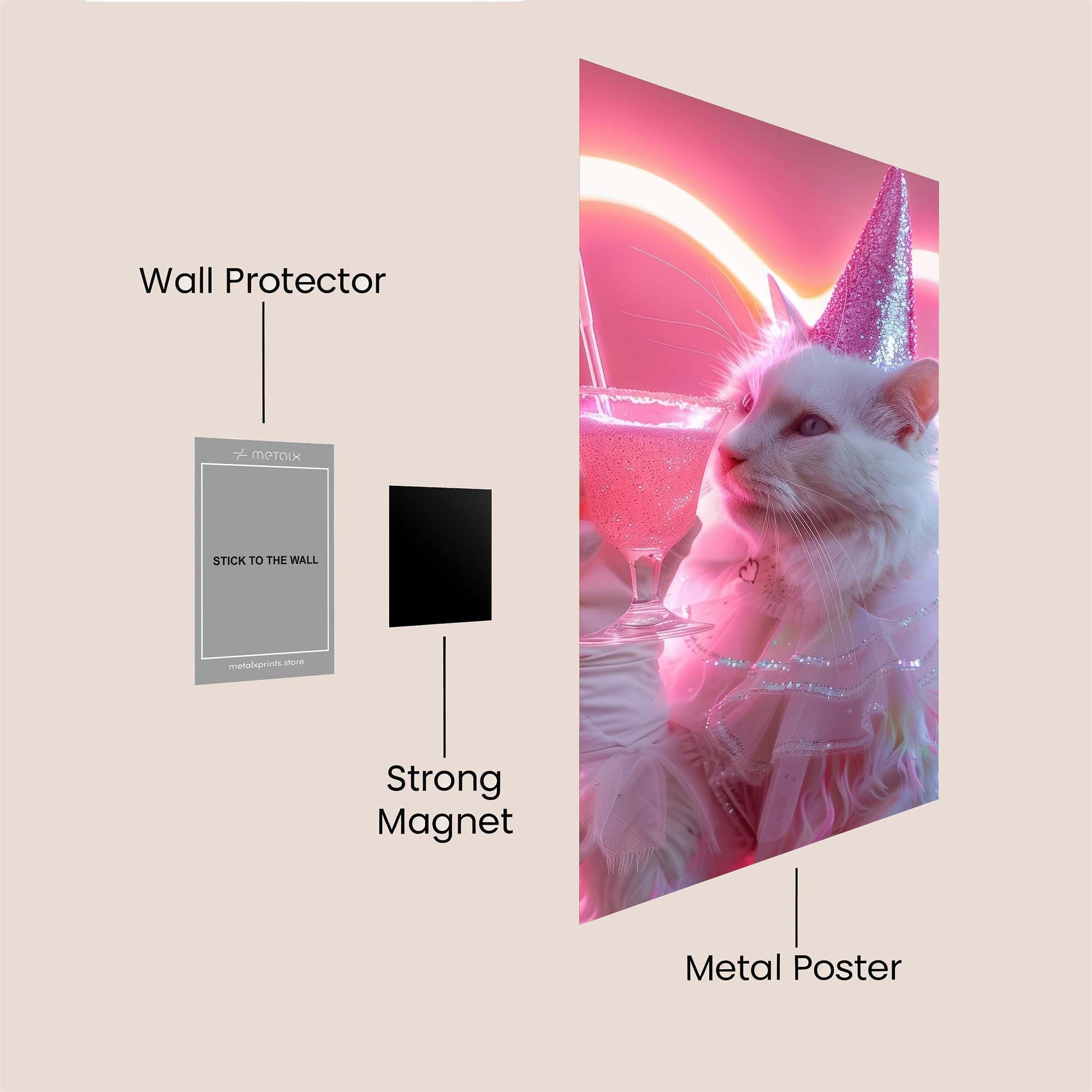 Cat Celebration Safe Wall Magnetic / M