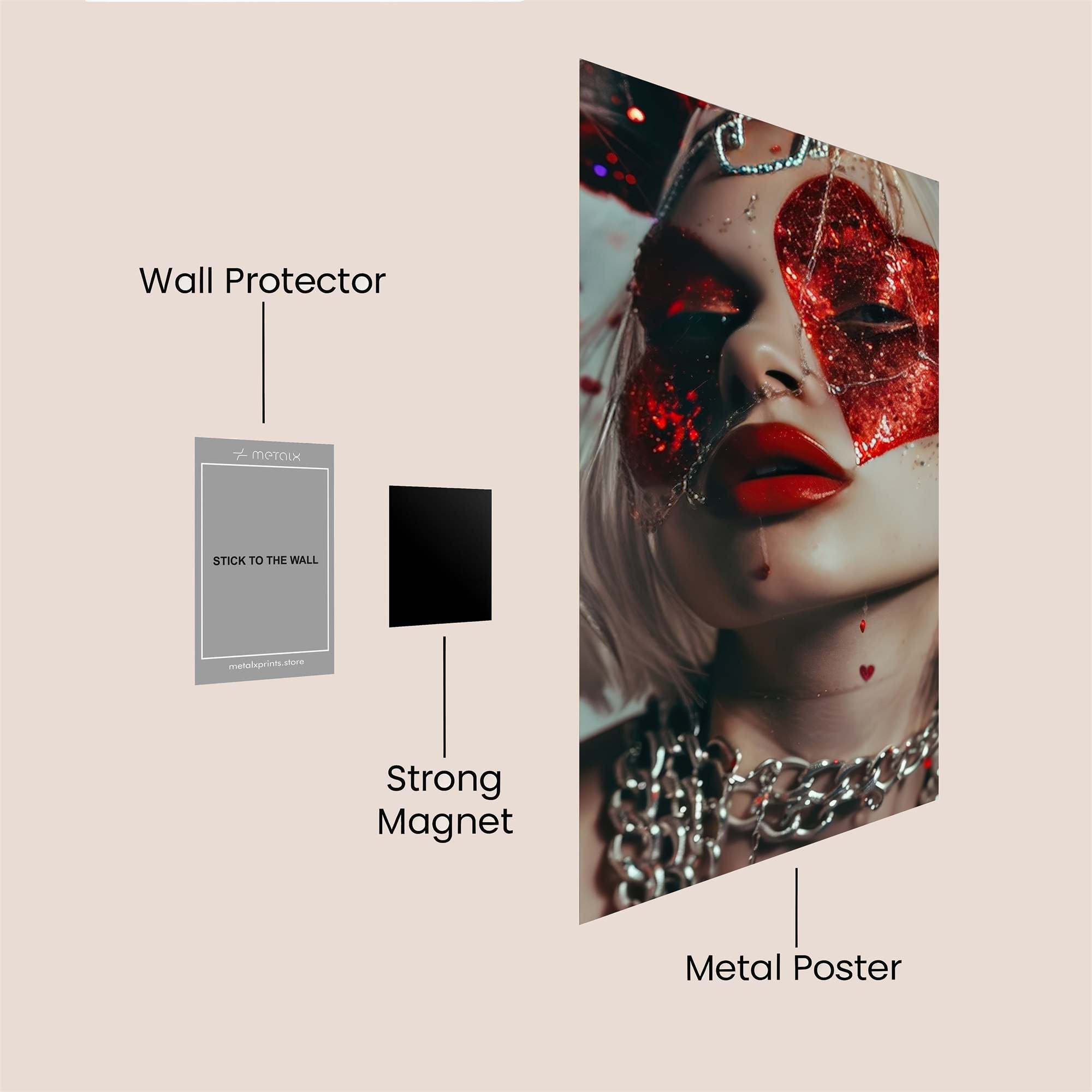 Heart Masquerade Safe Wall Magnetic / M