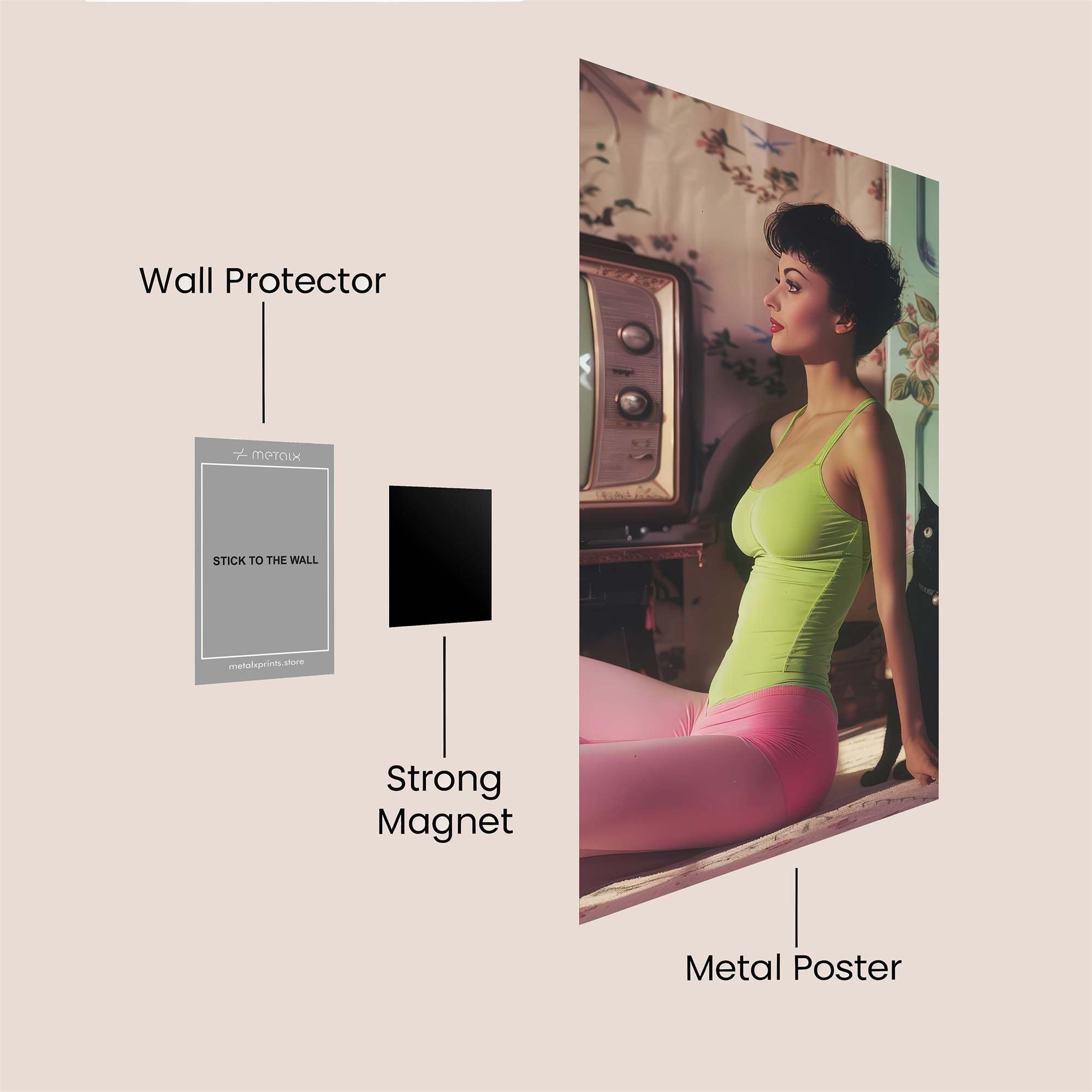 Retro Serenity Safe Wall Magnetic / M