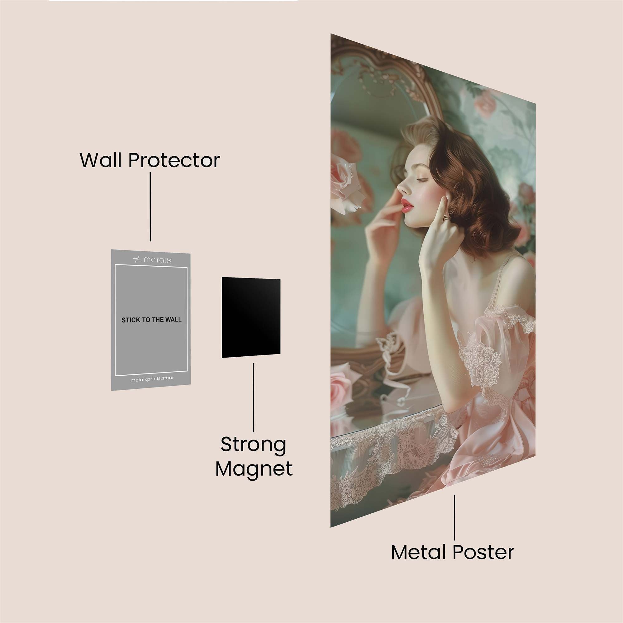 Rose Whimsy Safe Wall Magnetic / M