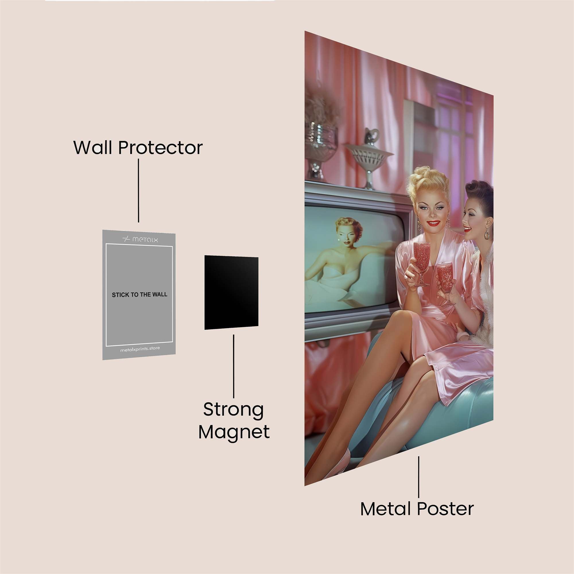 Retro Revelry Safe Wall Magnetic / M