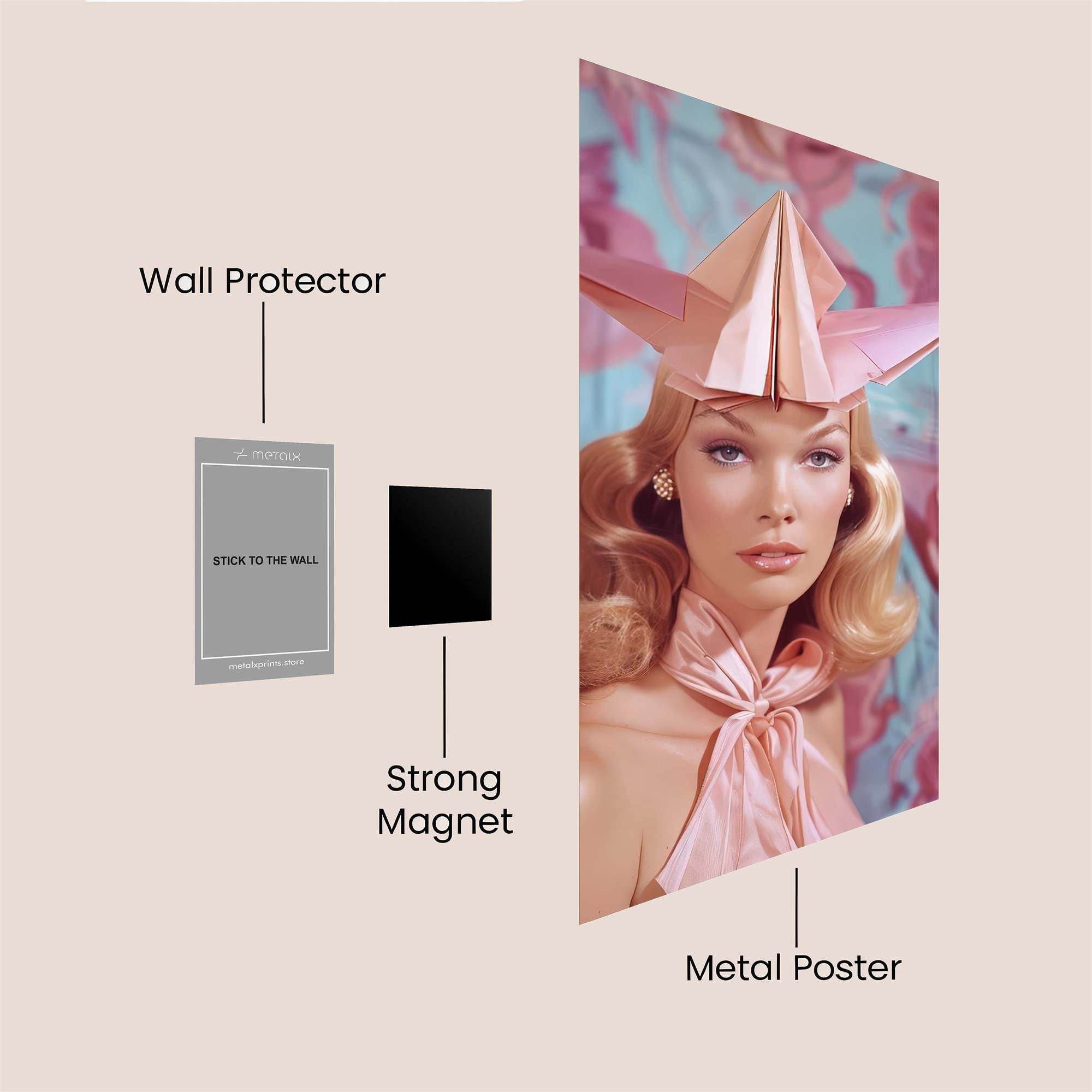 Origami Whimsy Safe Wall Magnetic / M