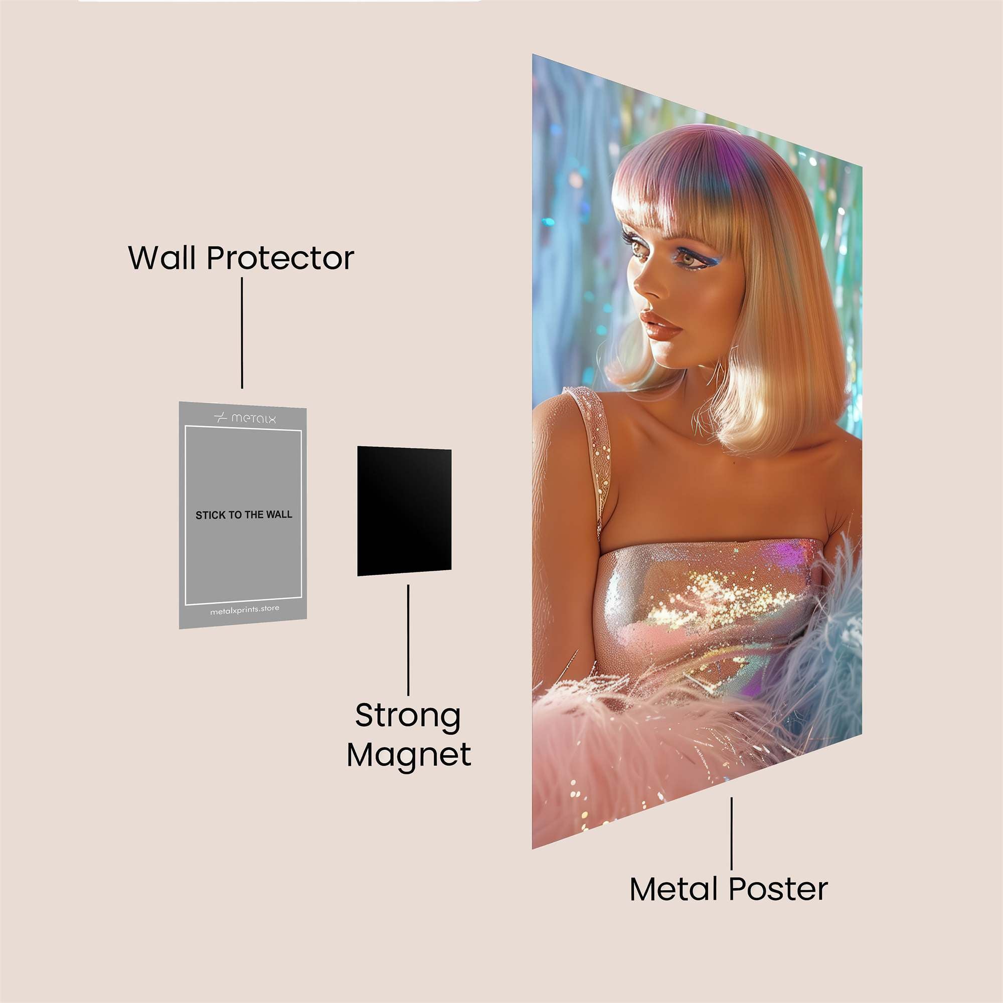 GlitterGlam Safe Wall Magnetic / M