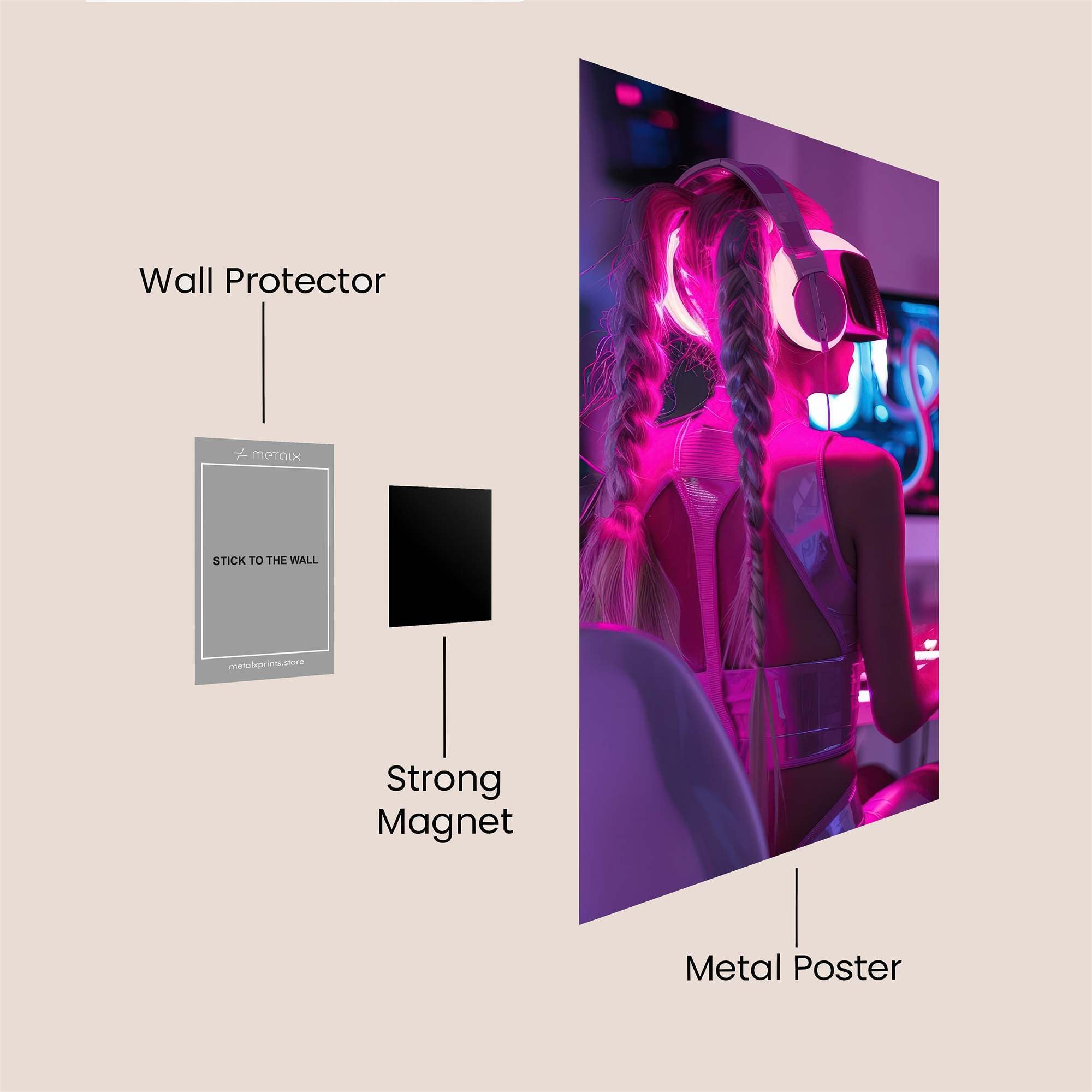 Gamer Glow Safe Wall Magnetic / M