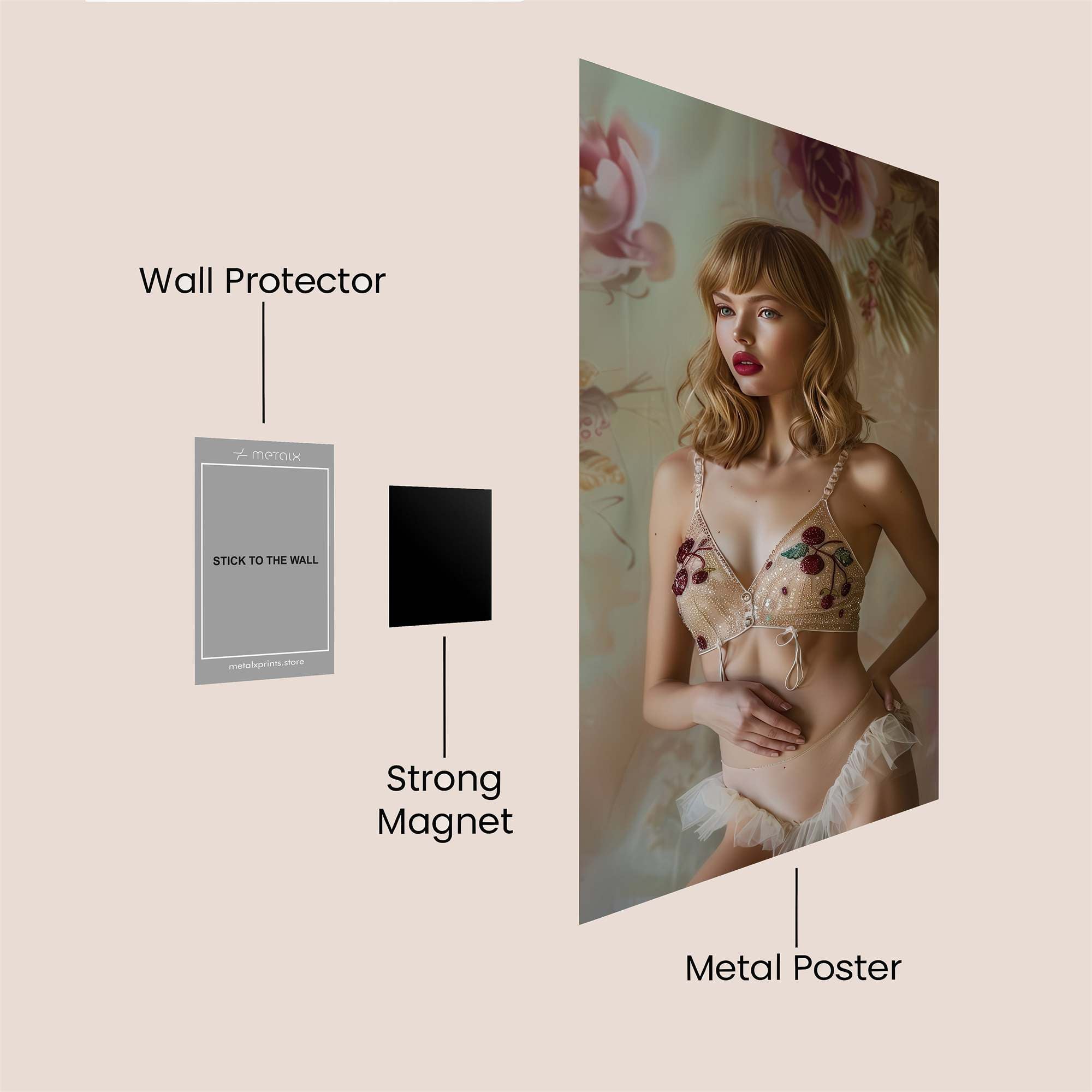 Floral Elegance Safe Wall Magnetic / M