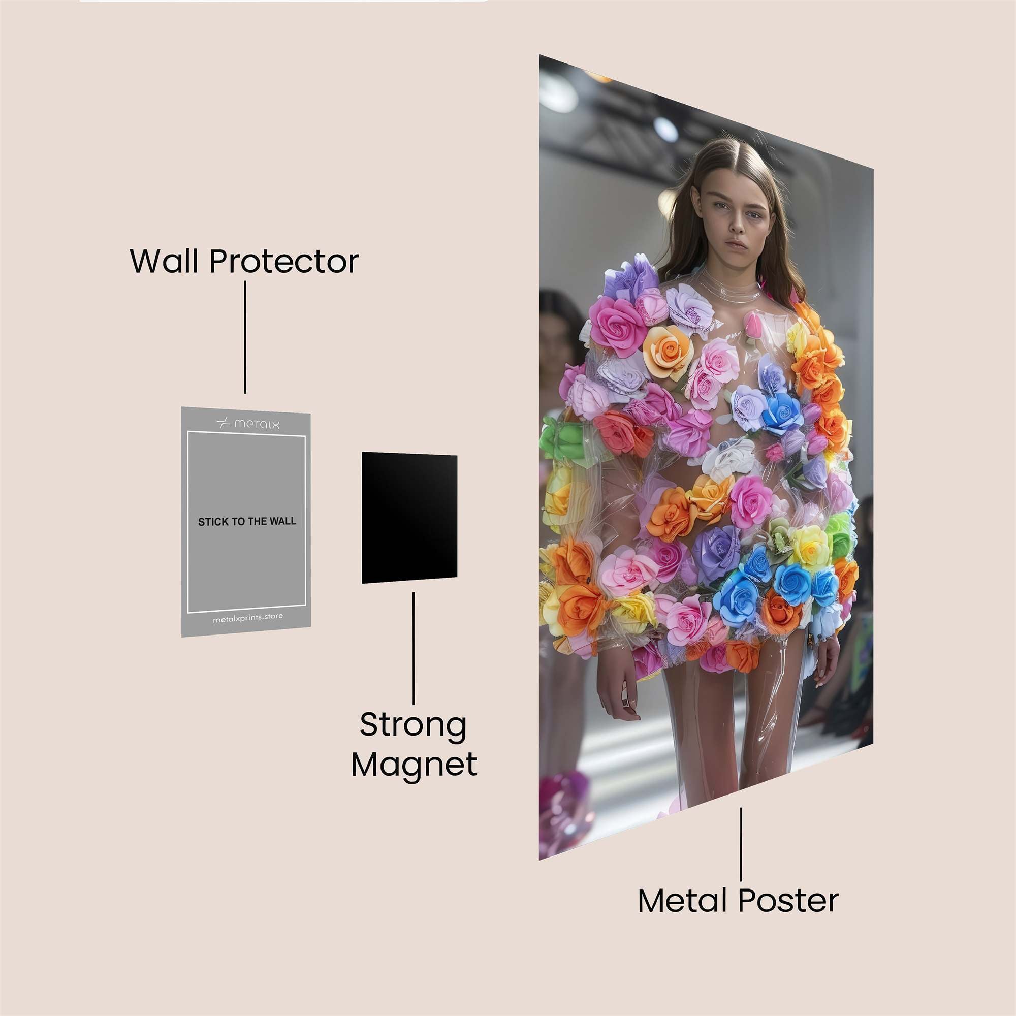 Floral Whimsy Safe Wall Magnetic / M