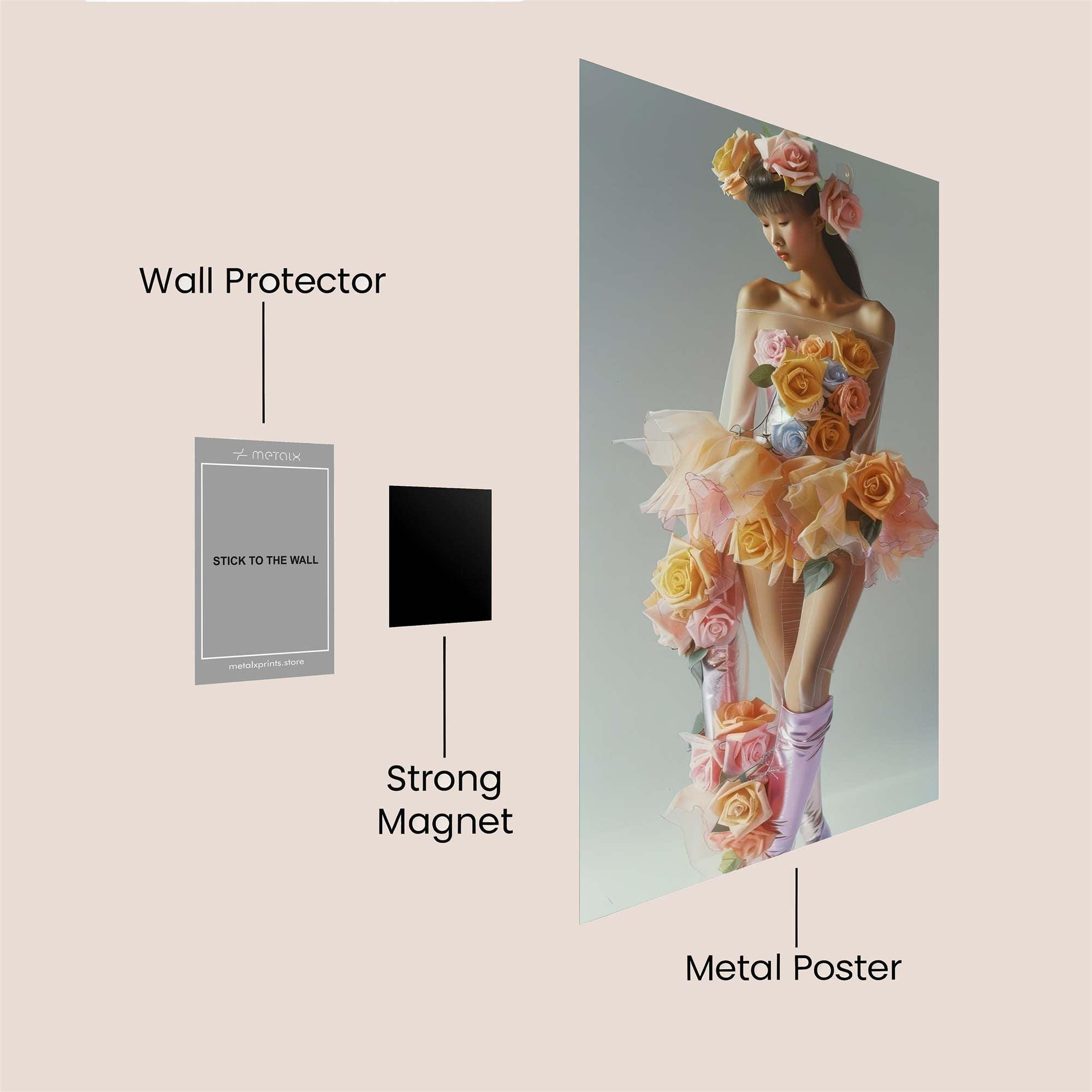 Floral Whimsy Safe Wall Magnetic / M