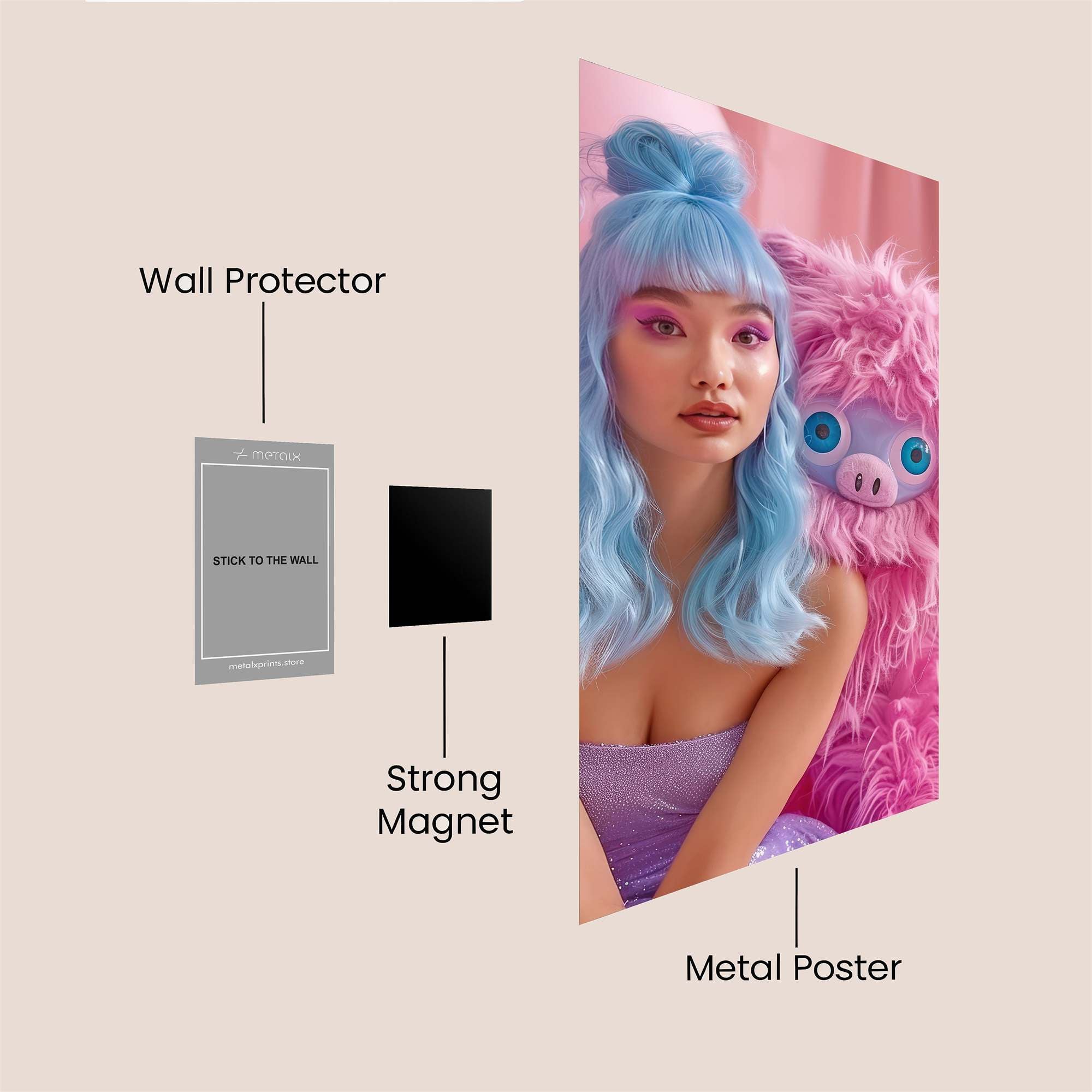 Pastel Whimsy Safe Wall Magnetic / M