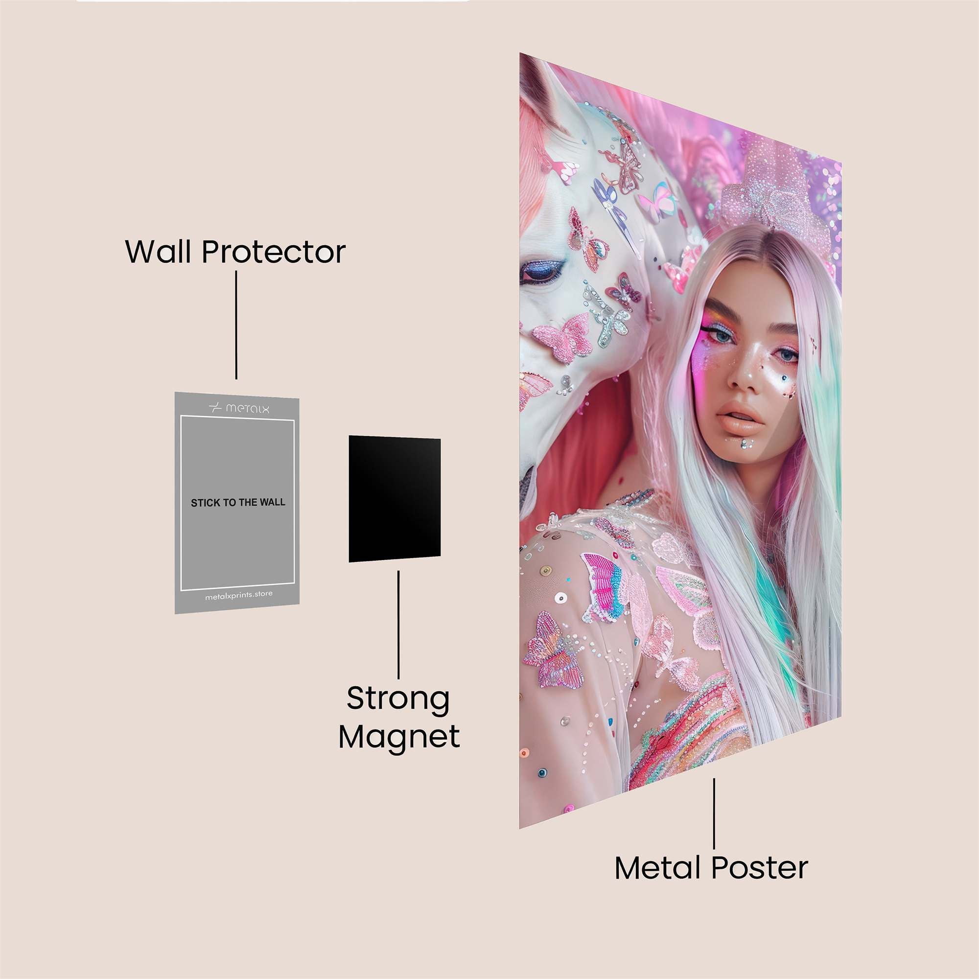 Unicorn Whimsy Safe Wall Magnetic / M
