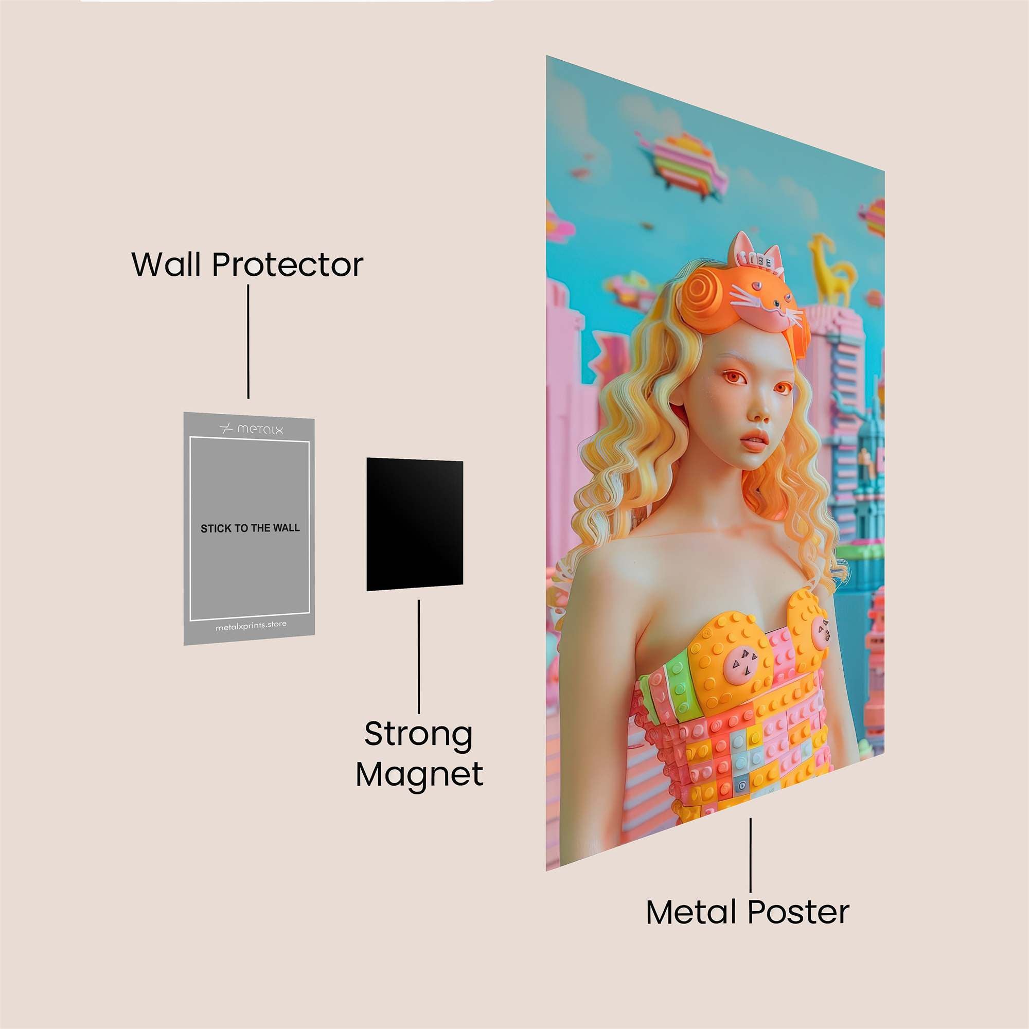 Neon Dreamscape Safe Wall Magnetic / M