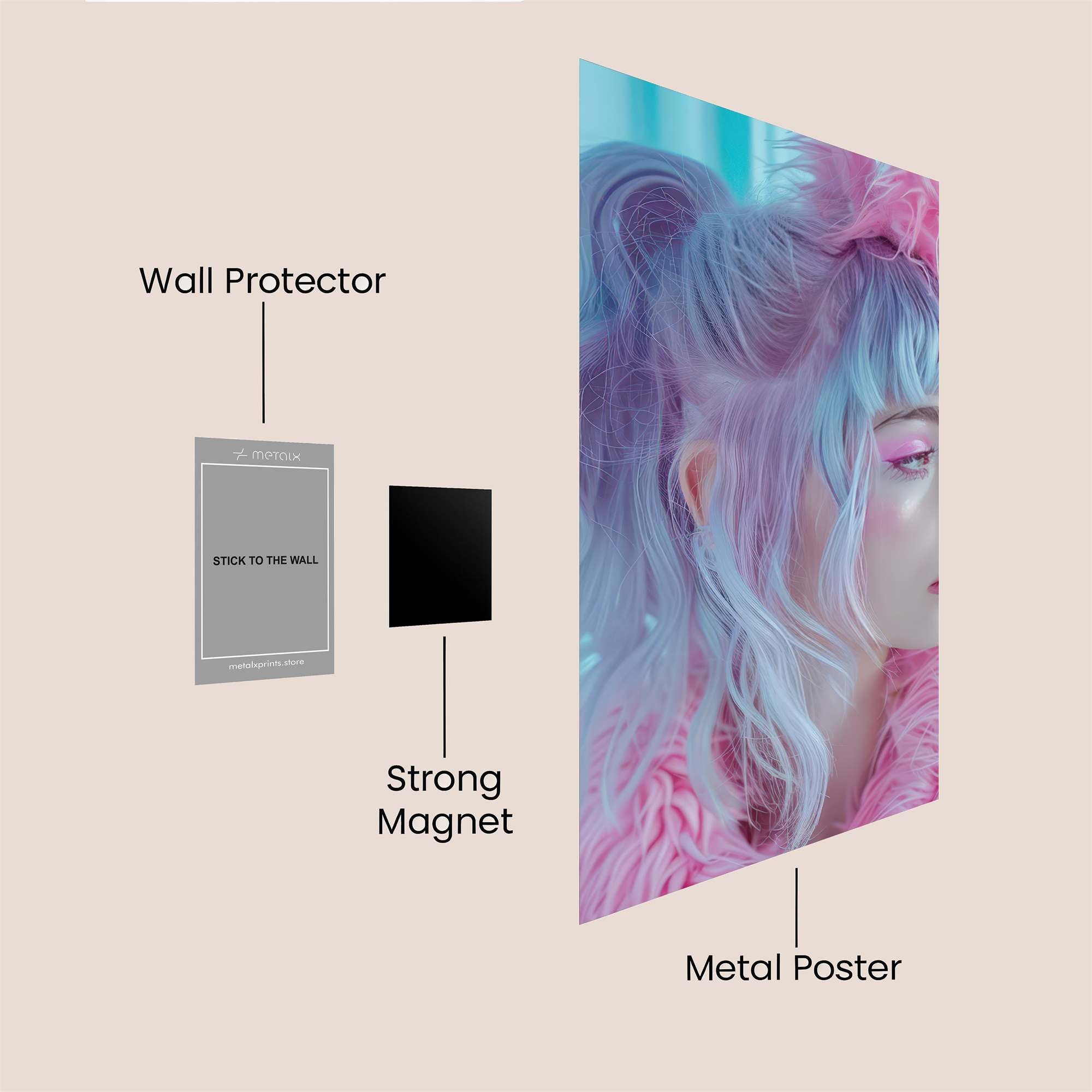 Pastel Whimsy Safe Wall Magnetic / M