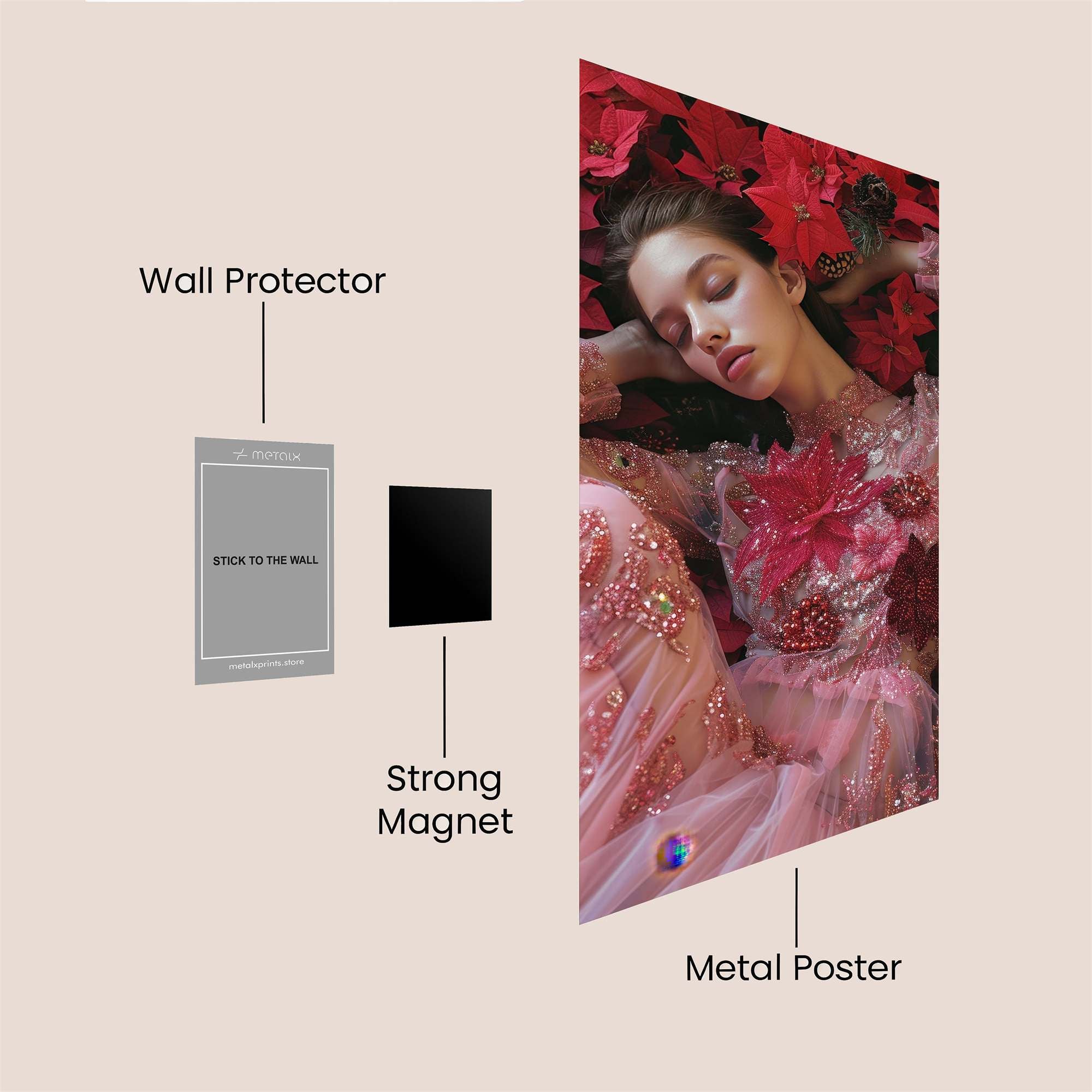 Poinsettia Dream Safe Wall Magnetic / M
