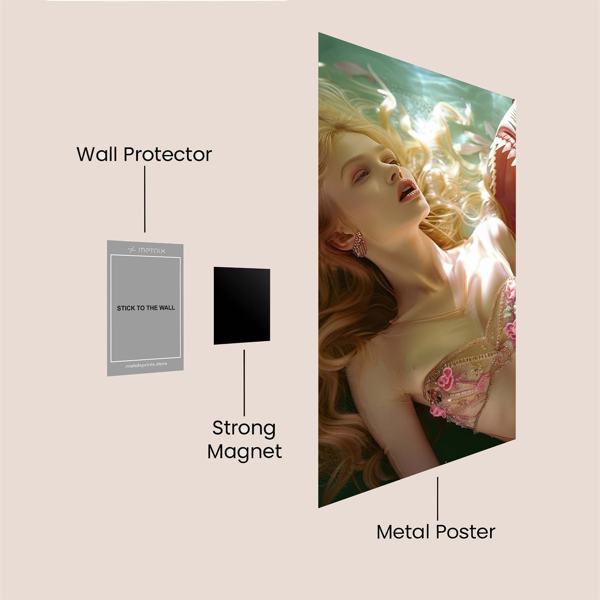Mermaid Peril Safe Wall Magnetic / M