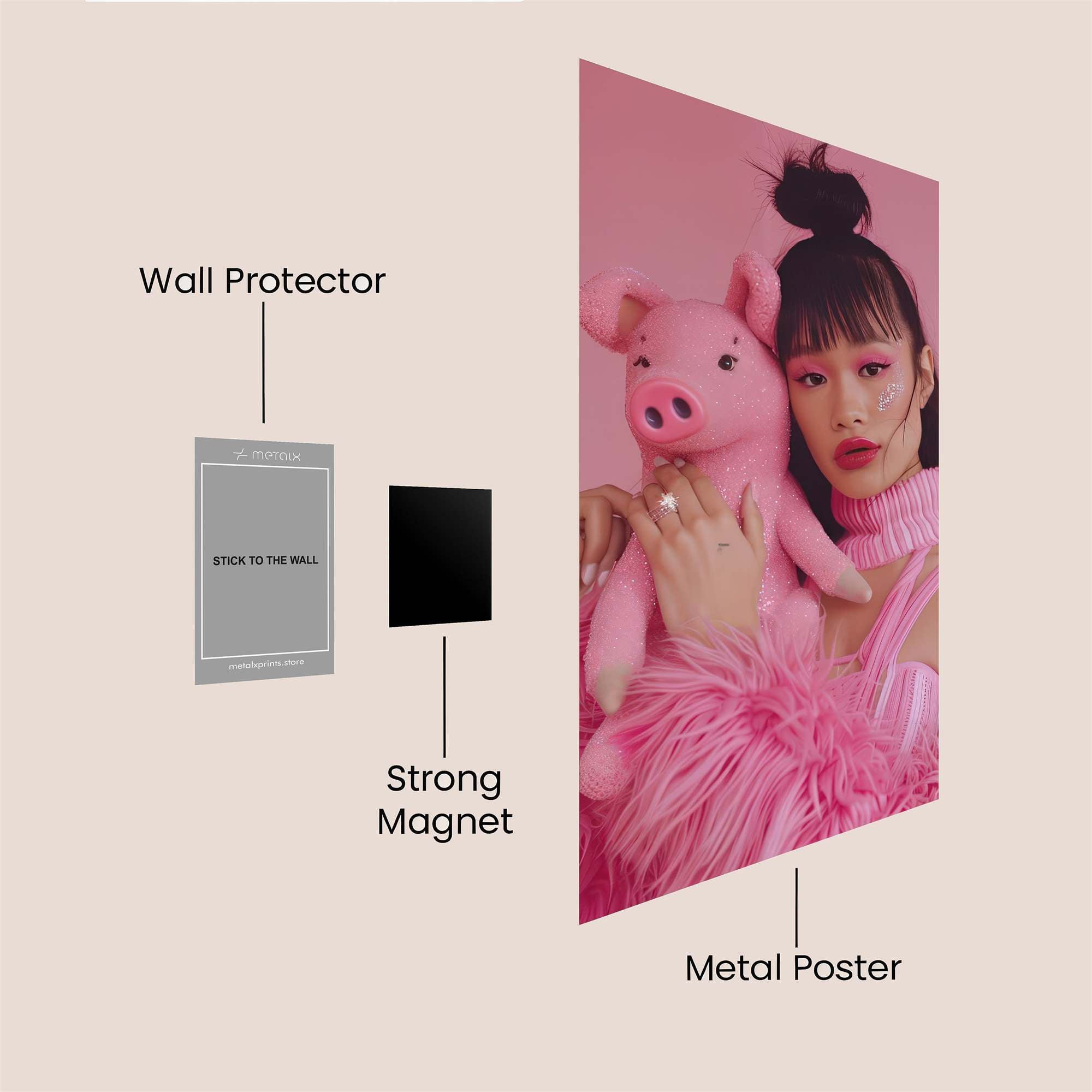 PiggyWhimsy Safe Wall Magnetic / M