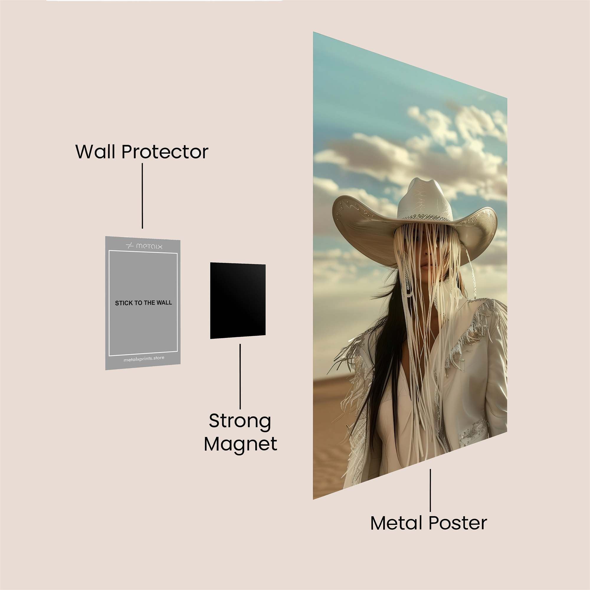 Cowgirl Serenity Safe Wall Magnetic / M