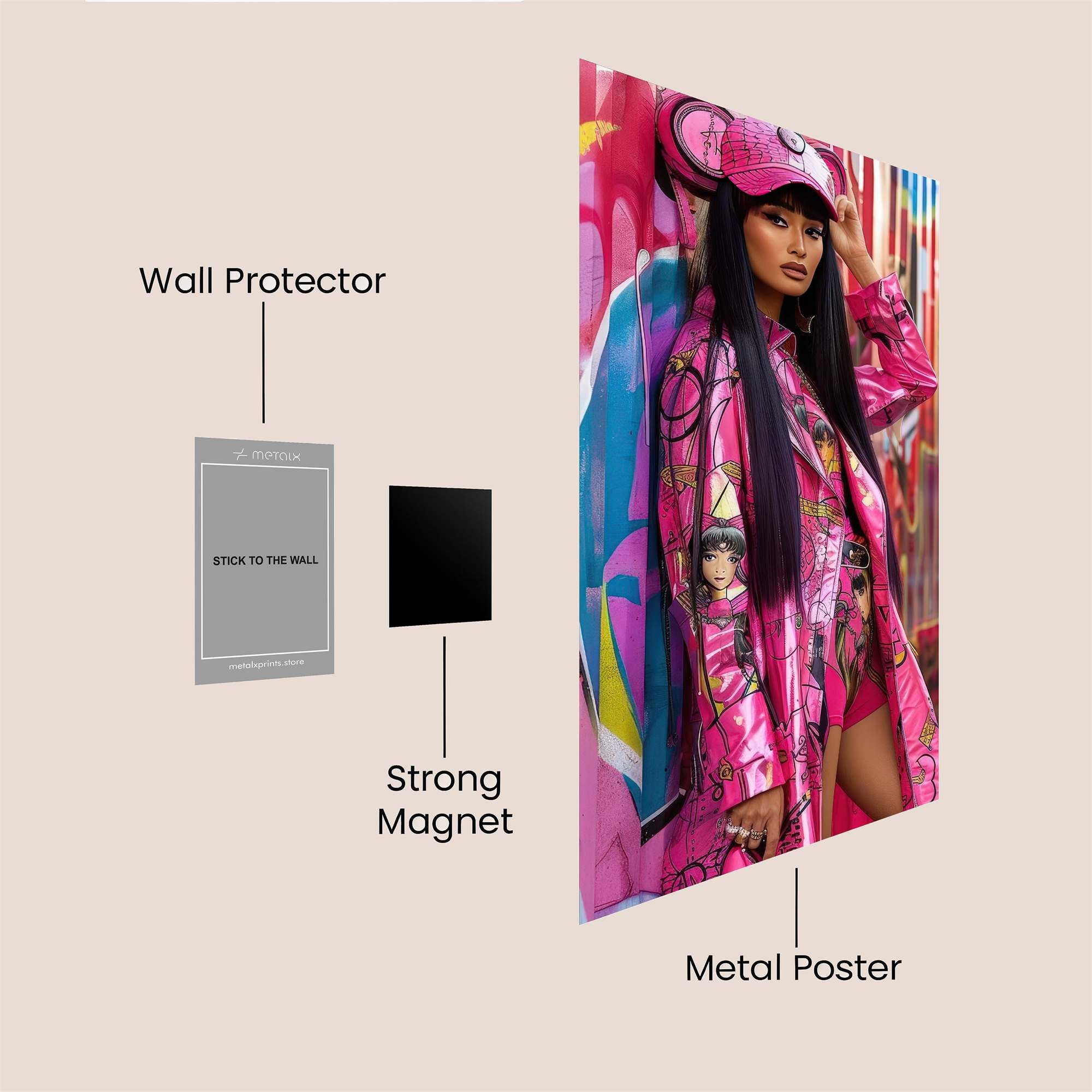 Graffiti Glam Safe Wall Magnetic / M