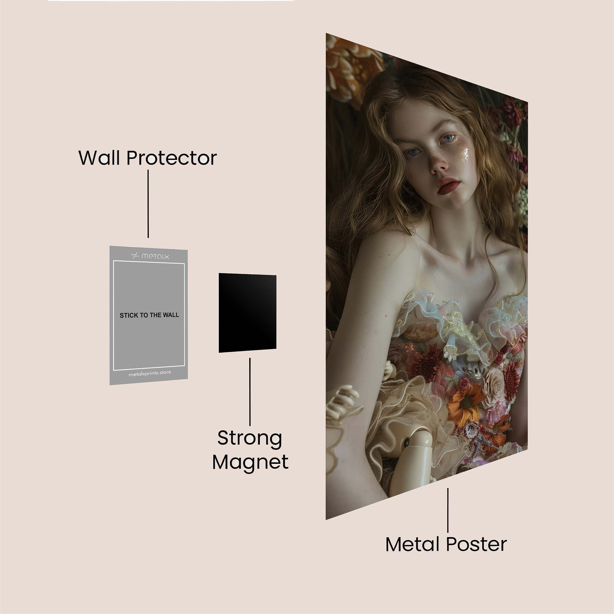 Floral Whimsy Safe Wall Magnetic / M