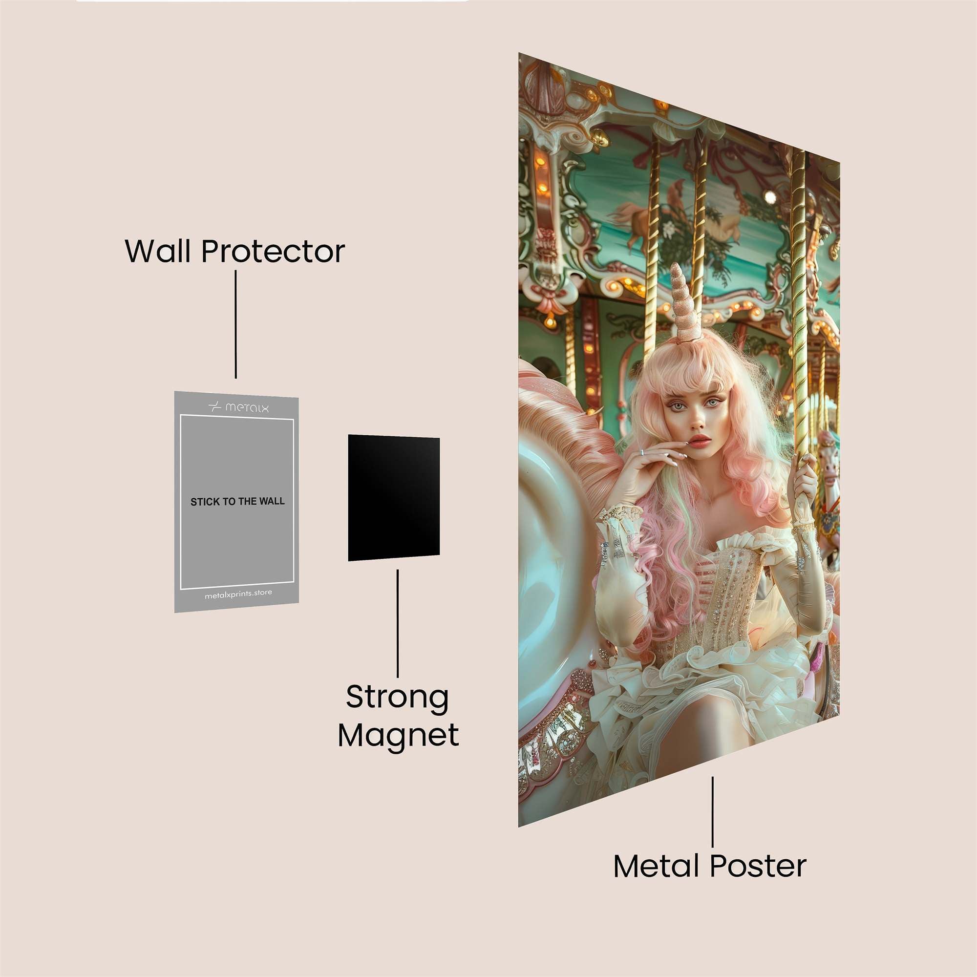 Unicorn Whimsy Safe Wall Magnetic / M