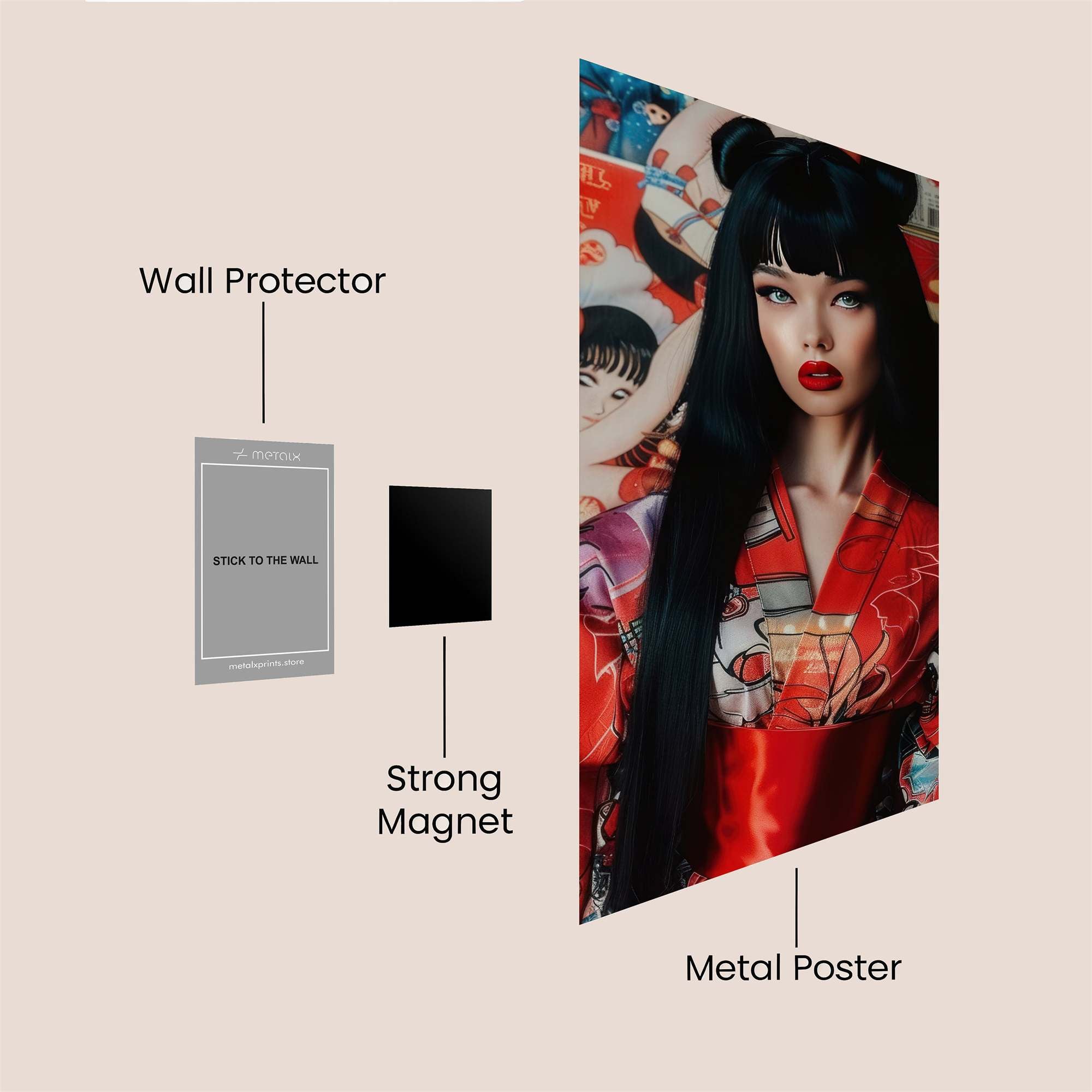 Geisha Whimsy Safe Wall Magnetic / M