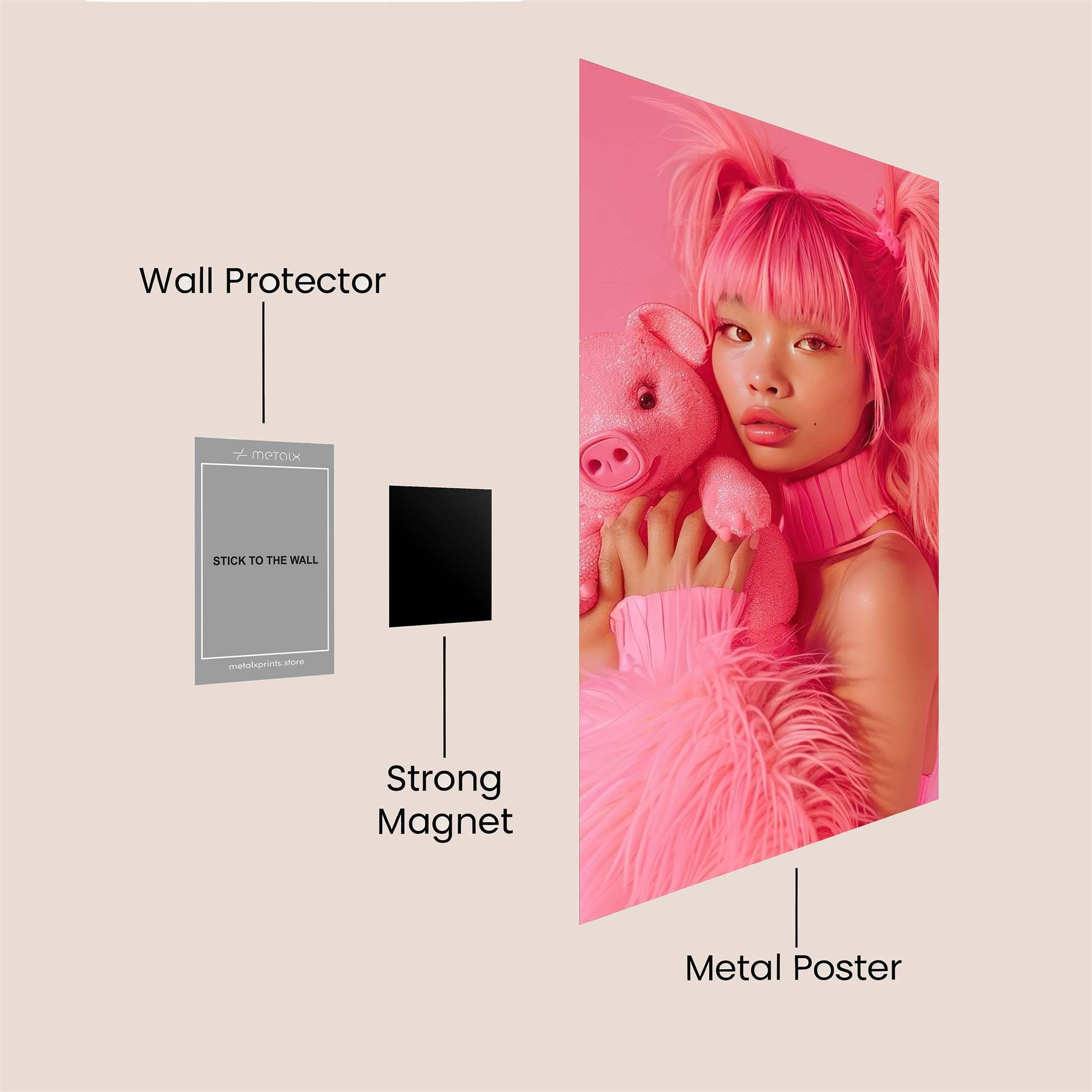 PiggyWhimsy Safe Wall Magnetic / M