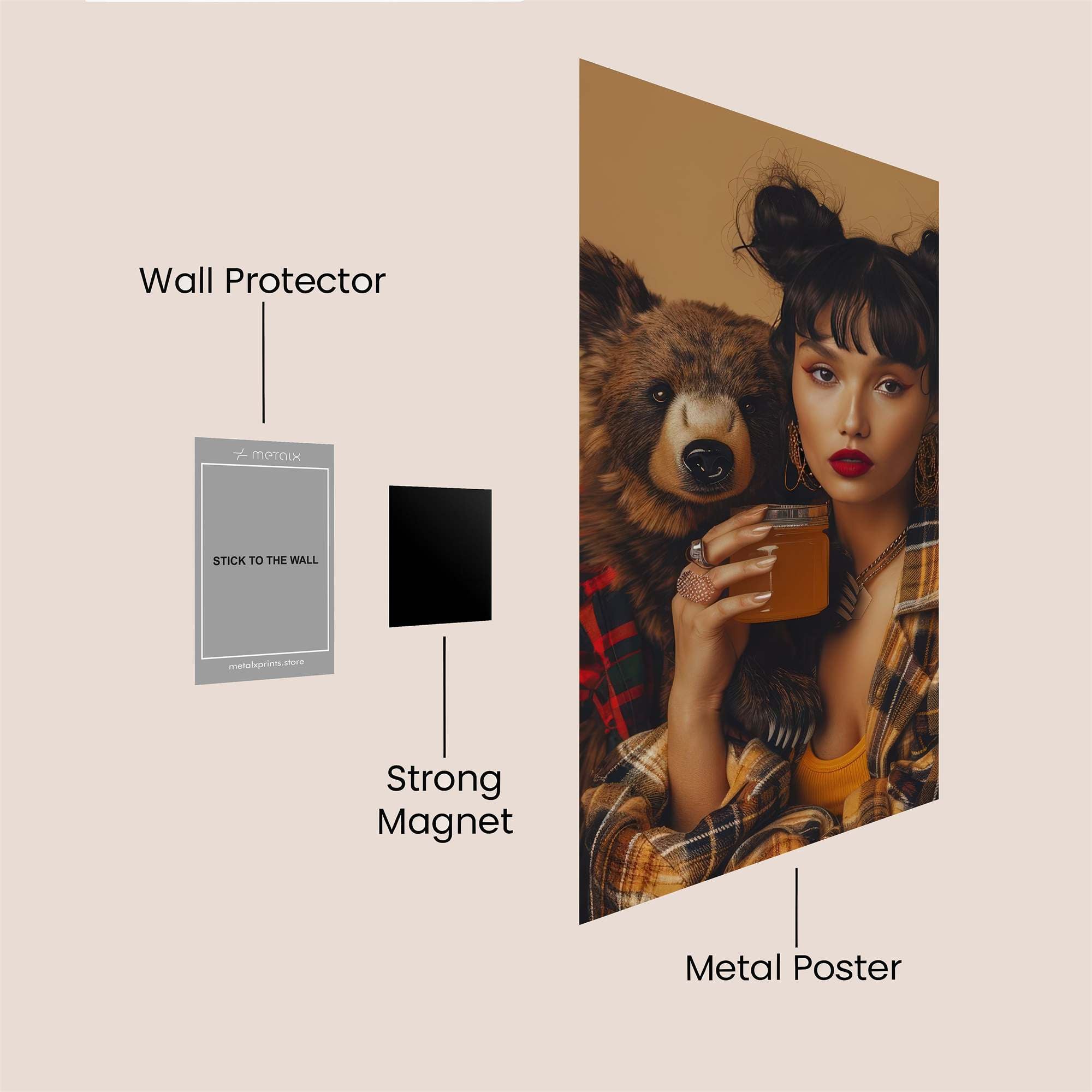 Bearish Whimsy Safe Wall Magnetic / M