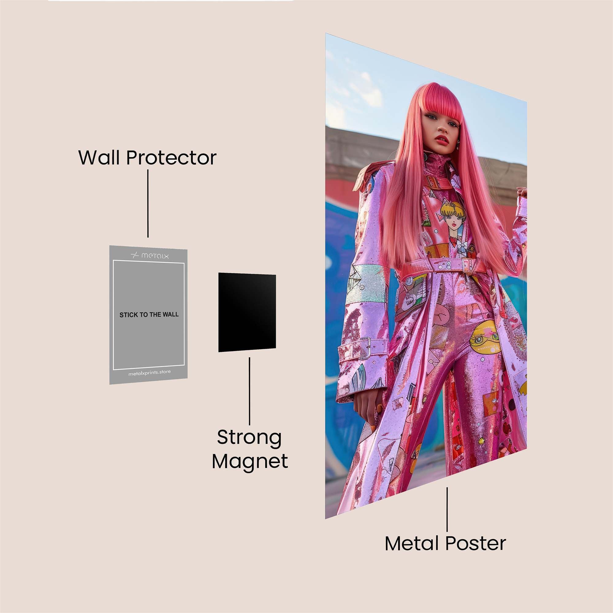 Graffiti Glam Safe Wall Magnetic / M