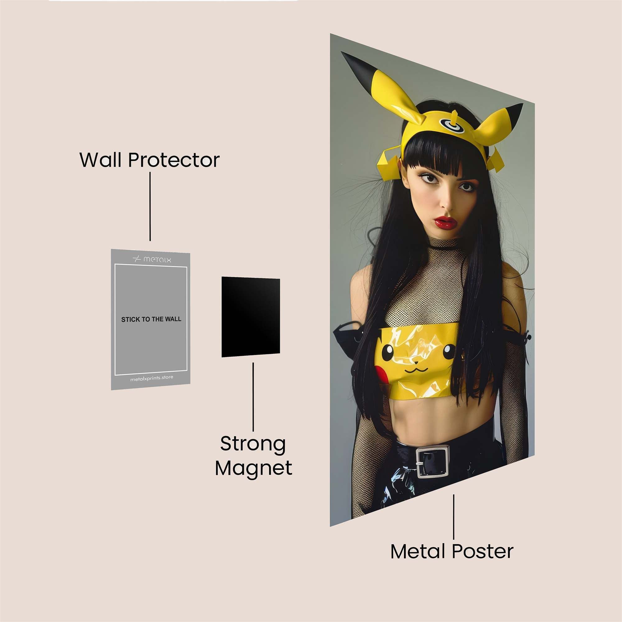 Pikachu Punk Safe Wall Magnetic / M