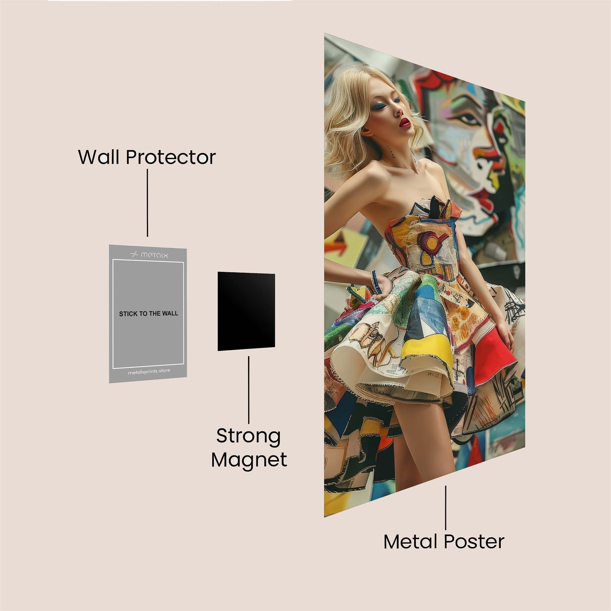 Artistic Whimsy Safe Wall Magnetic / M