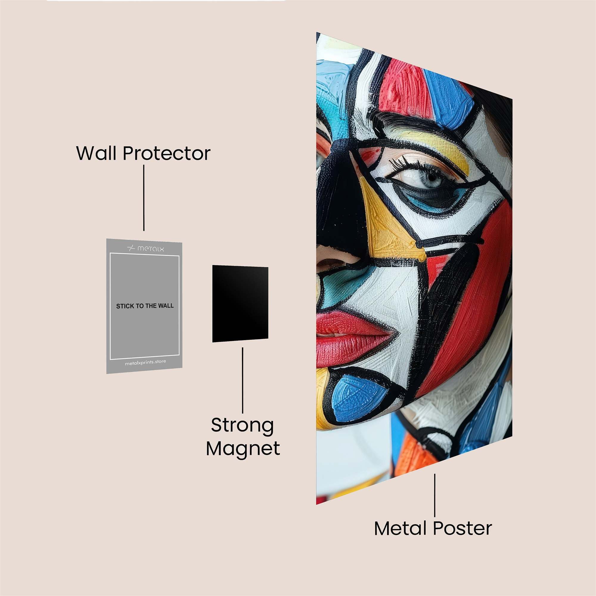 Cubist Elegance Safe Wall Magnetic / M