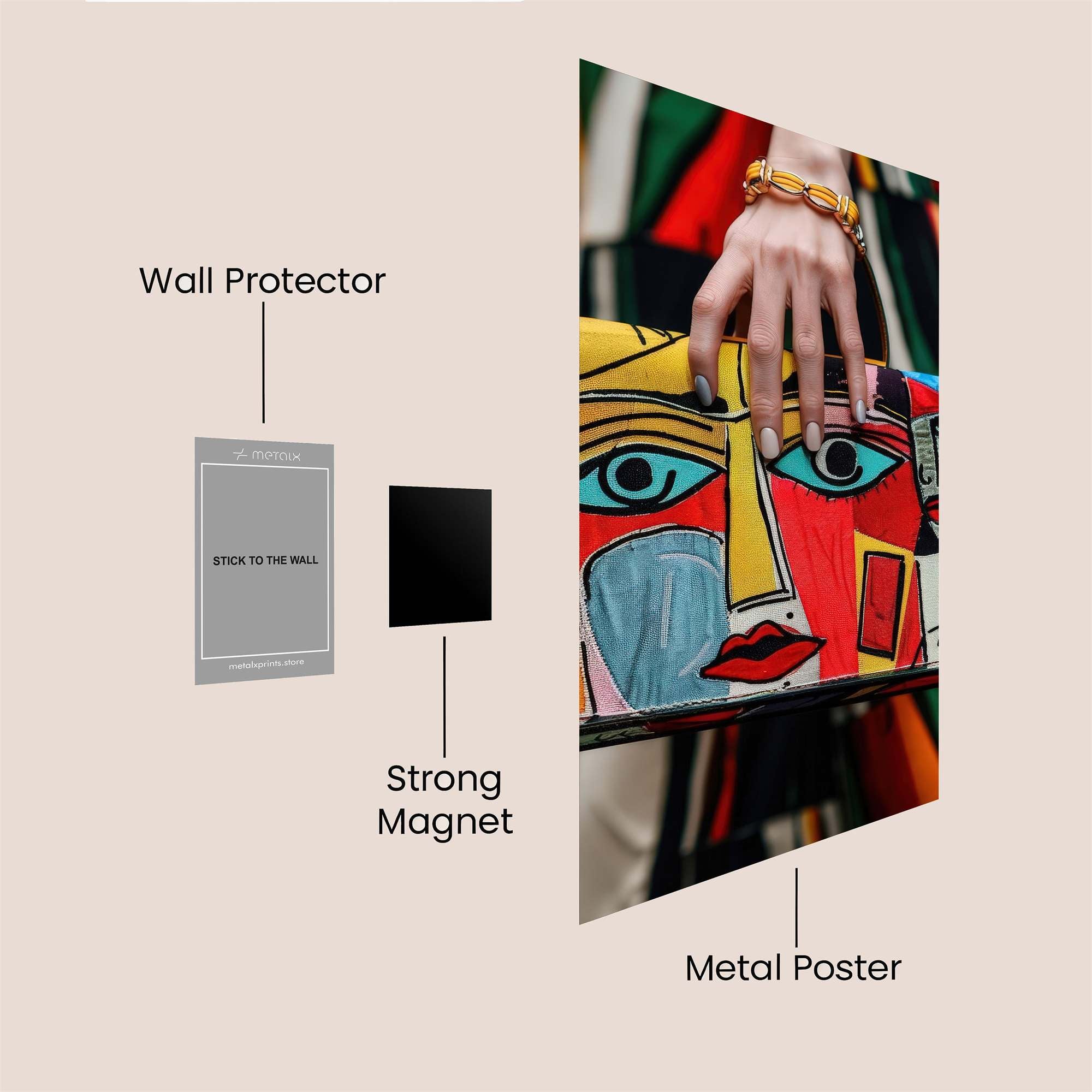 Cubist Charm Safe Wall Magnetic / M