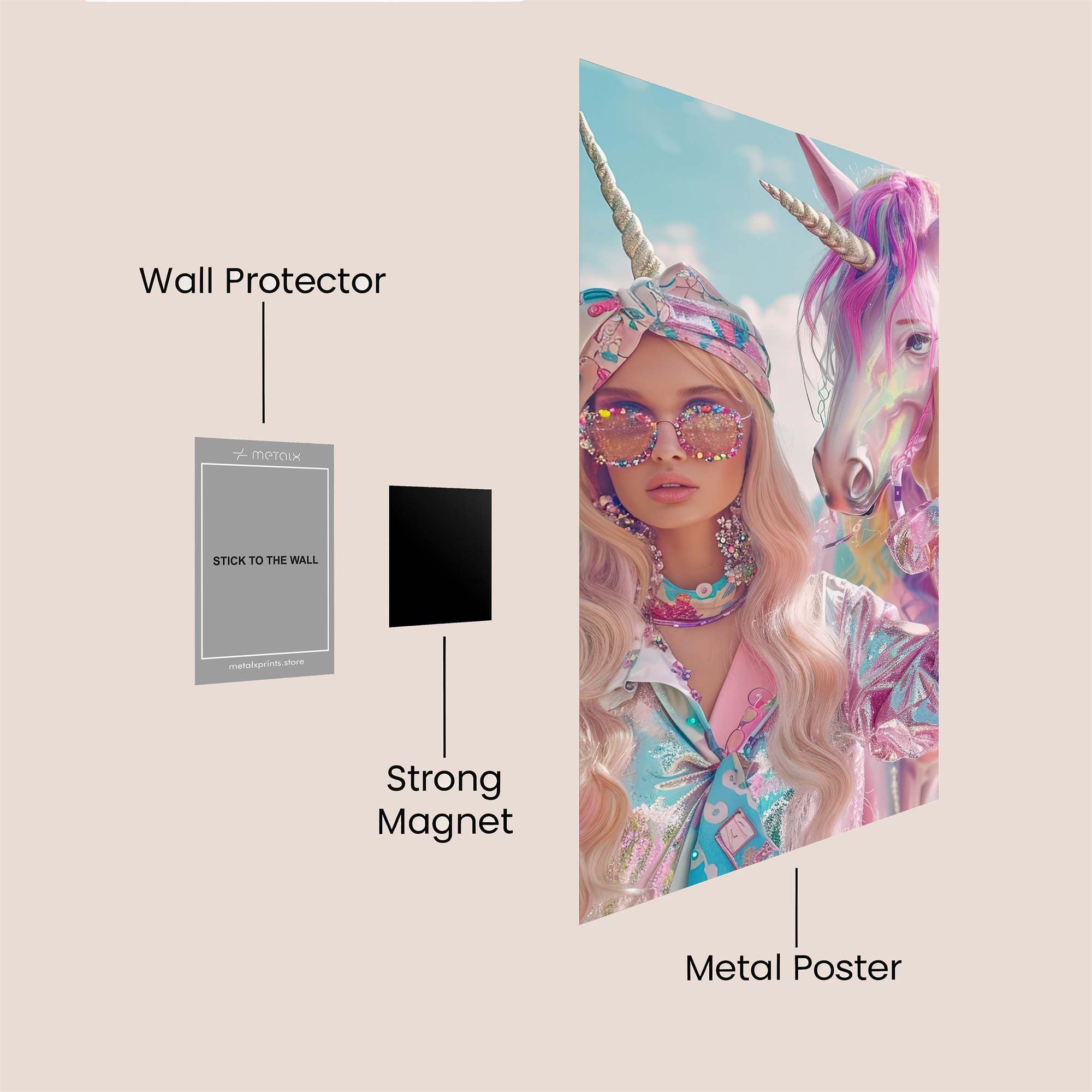 Unicorn Whimsy Safe Wall Magnetic / M