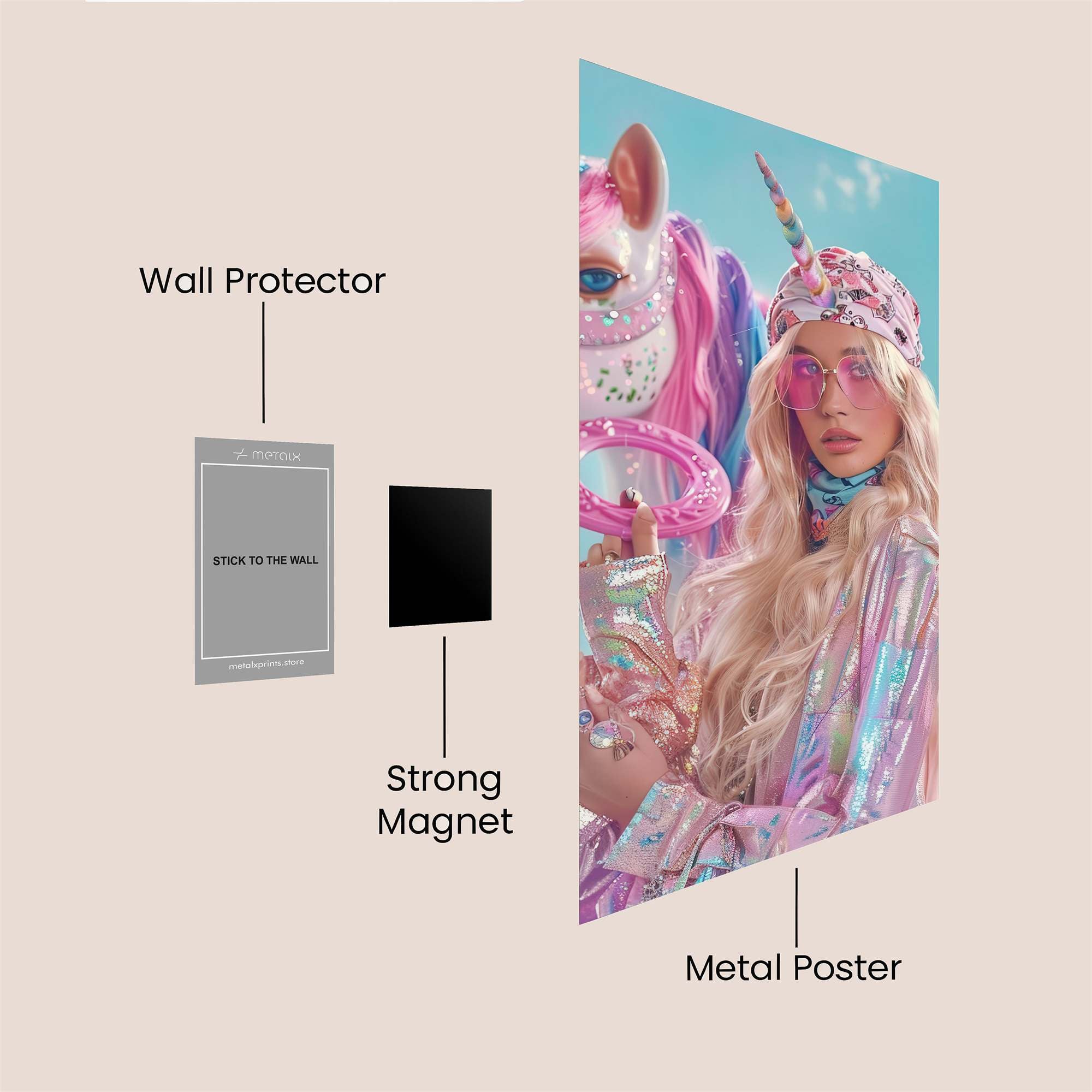 Unicorn Whimsy Safe Wall Magnetic / M