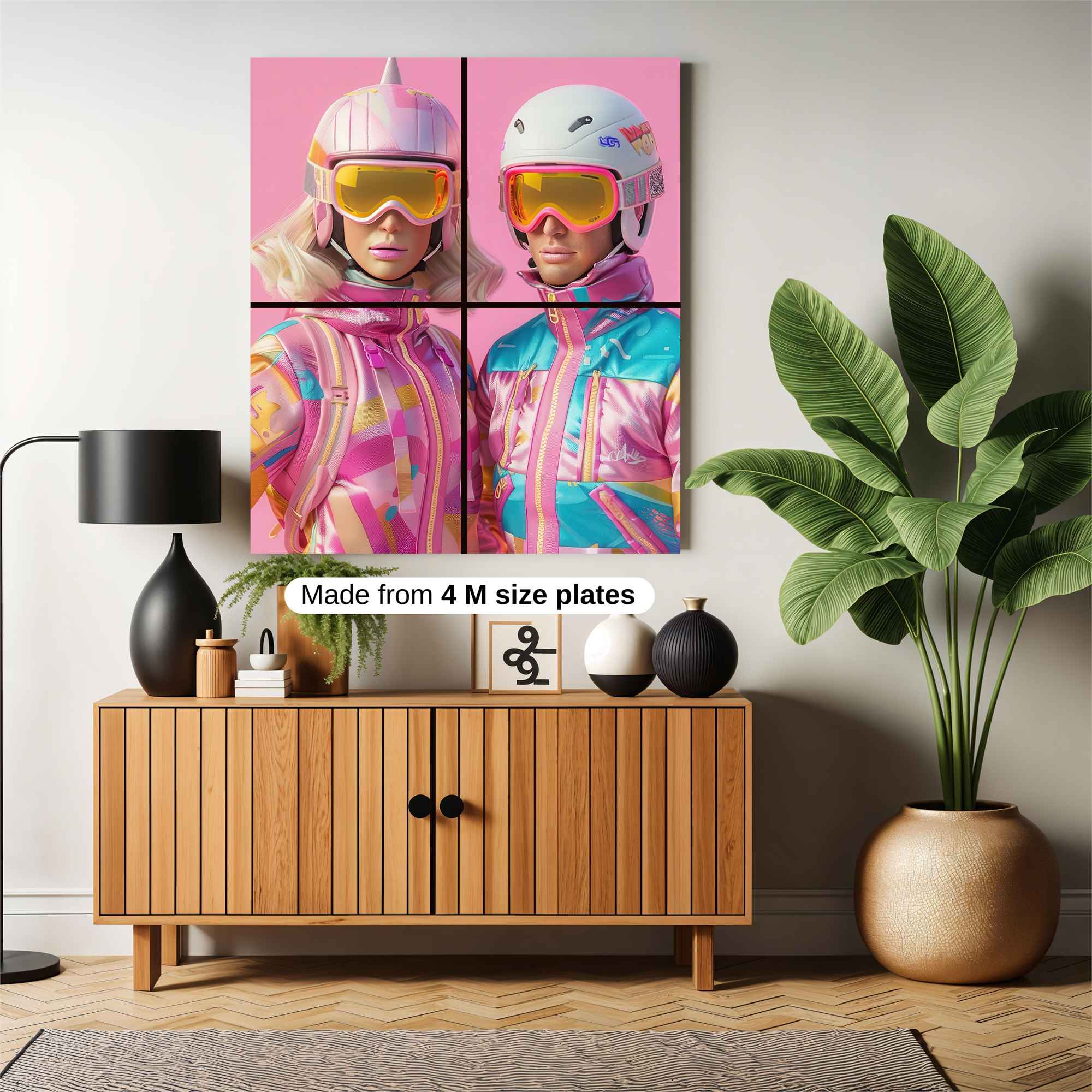Skiing Whimsy Safe Wall Magnetic / M