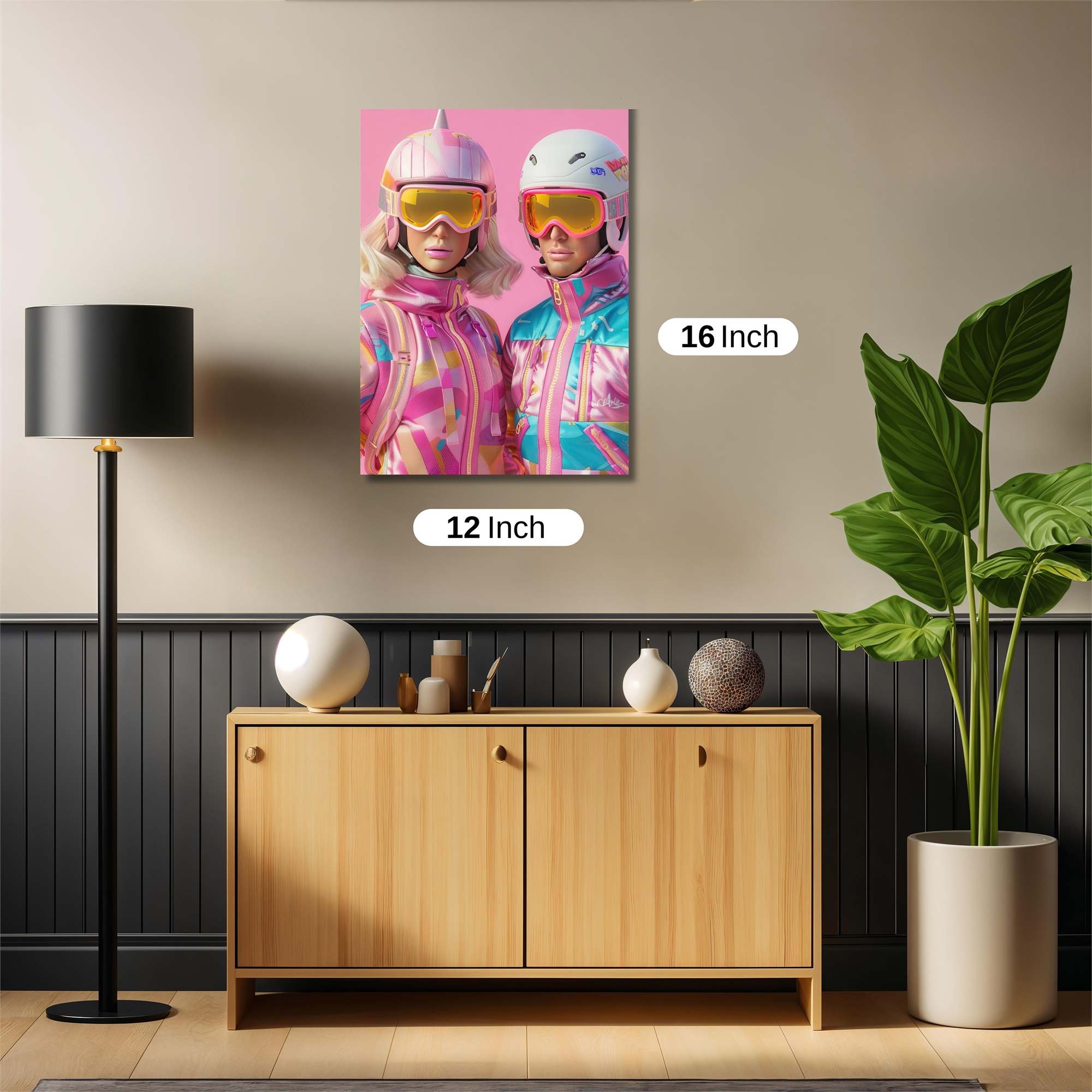 Skiing Whimsy Safe Wall Magnetic / M
