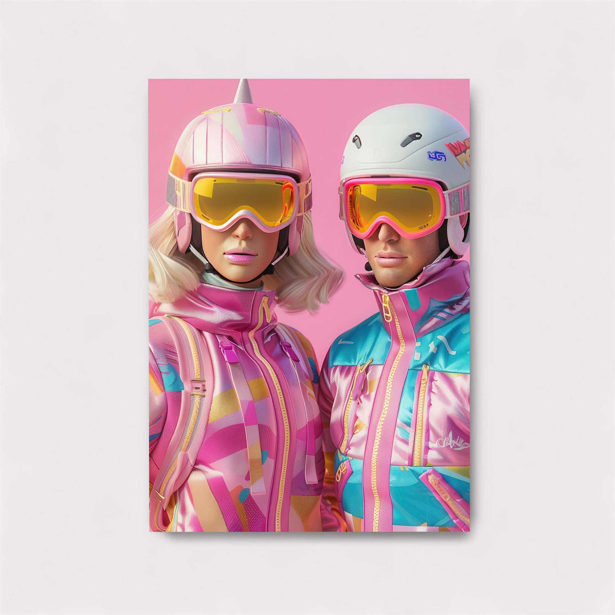 Skiing Whimsy Safe Wall Magnetic / M