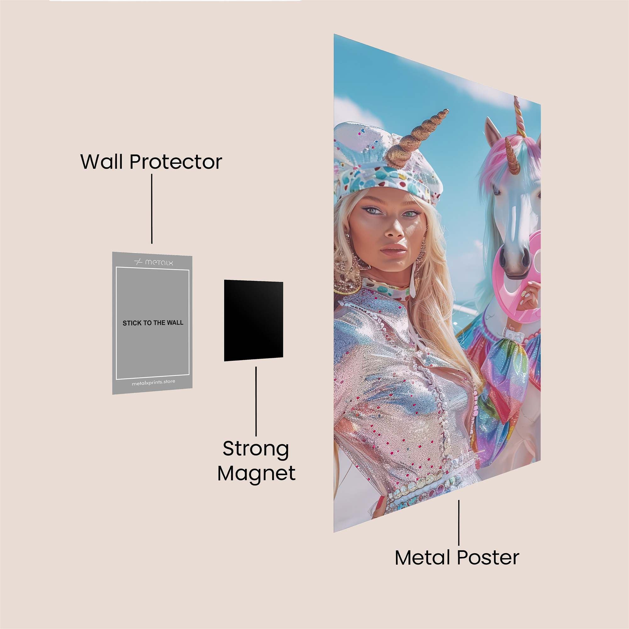 Unicorn Whimsy Safe Wall Magnetic / M