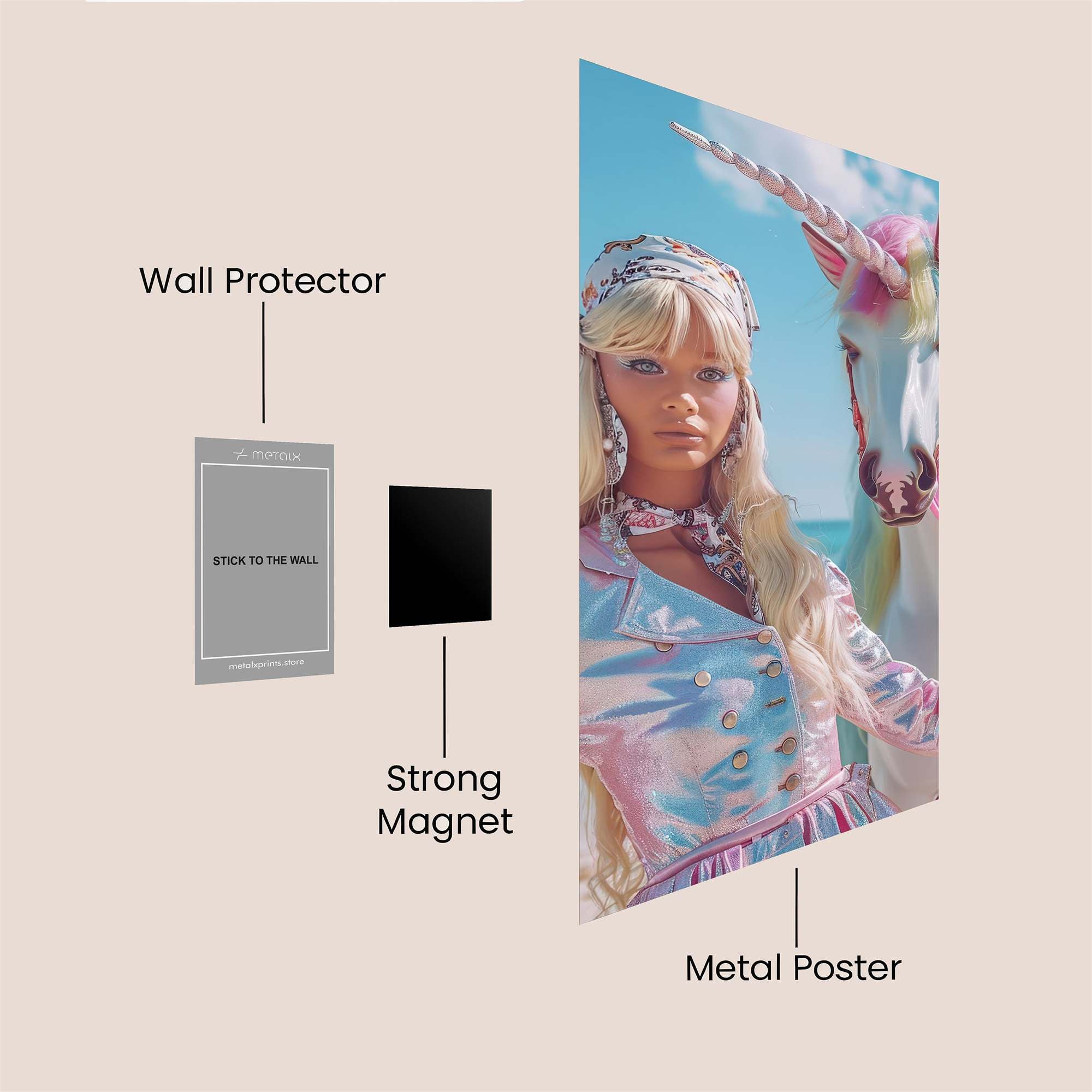 Unicorn Whimsy Safe Wall Magnetic / M