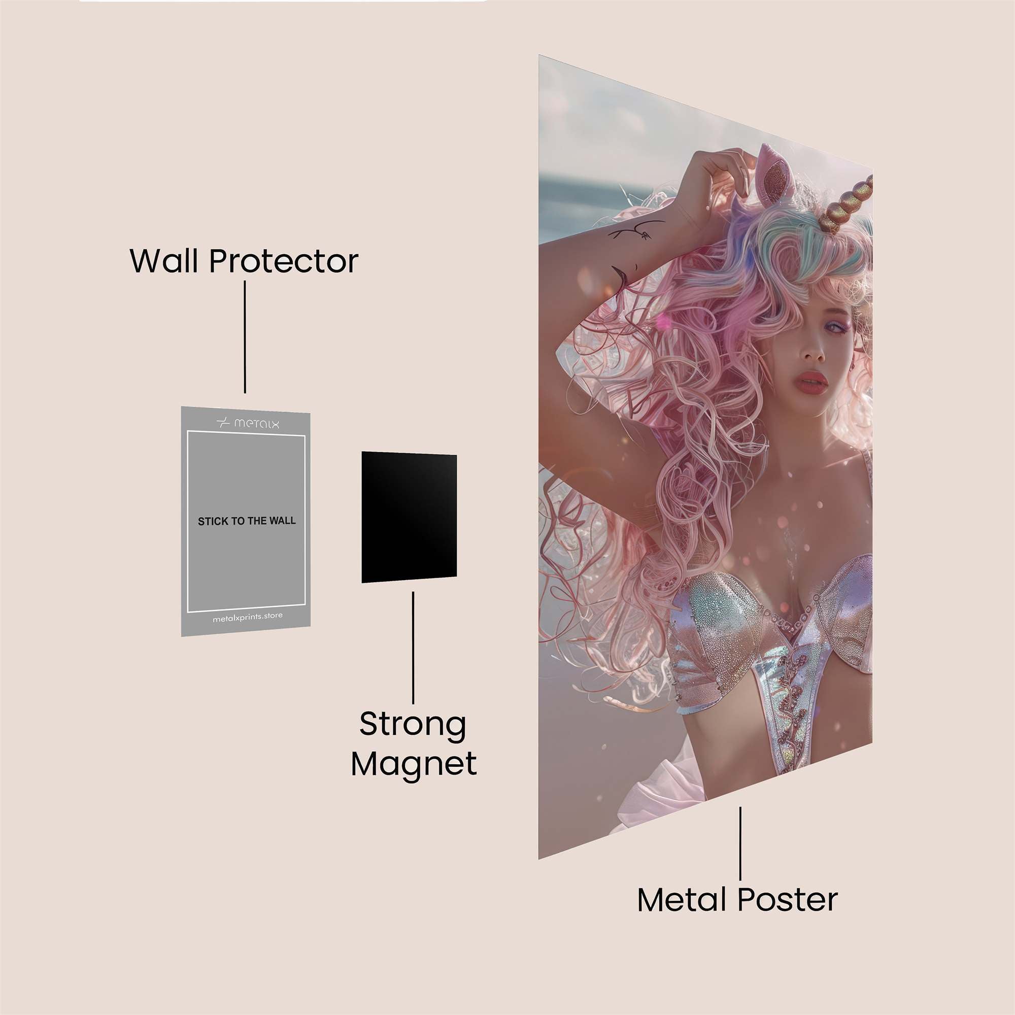 Unicorn Whimsy Safe Wall Magnetic / M