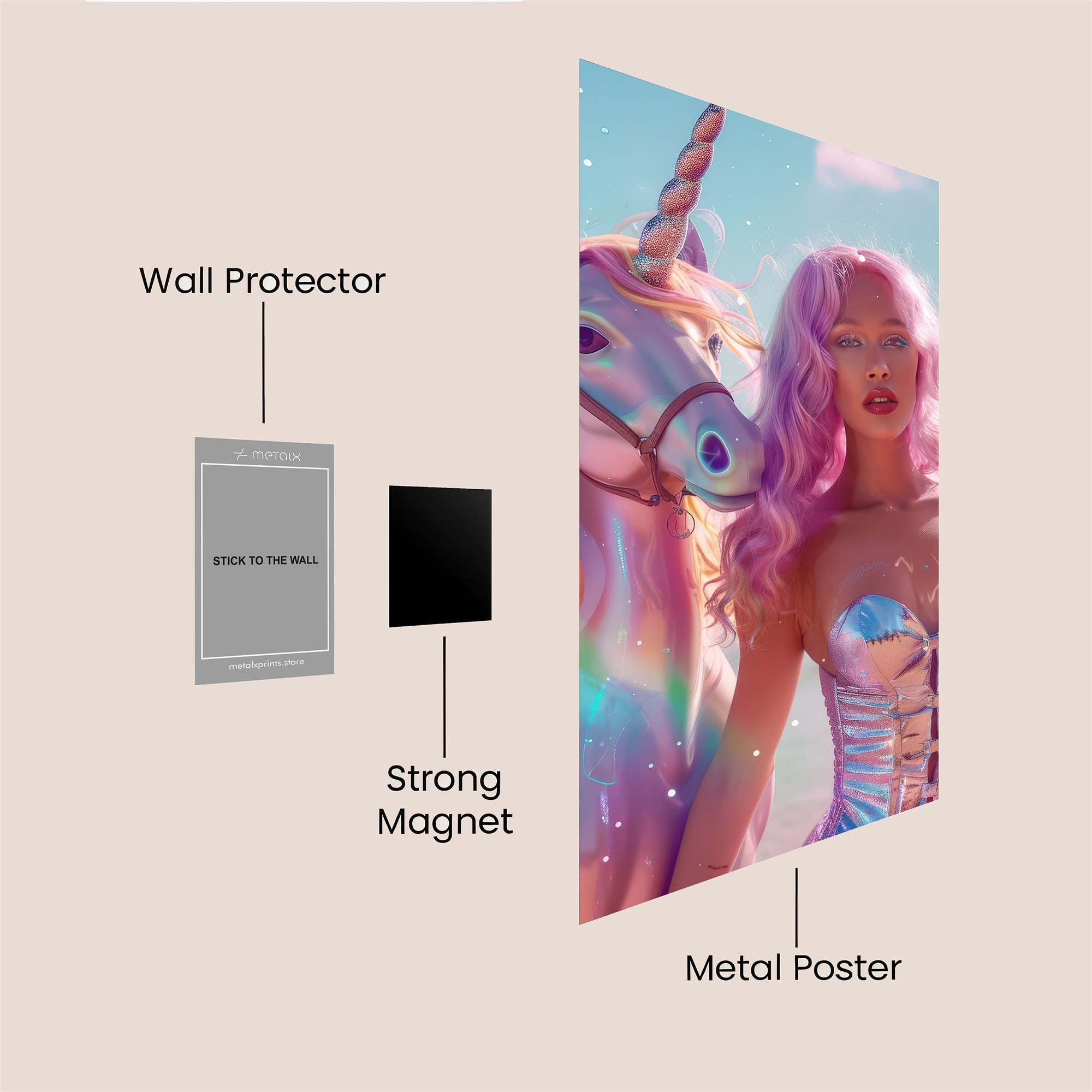 UnicornWhimsy Safe Wall Magnetic / M