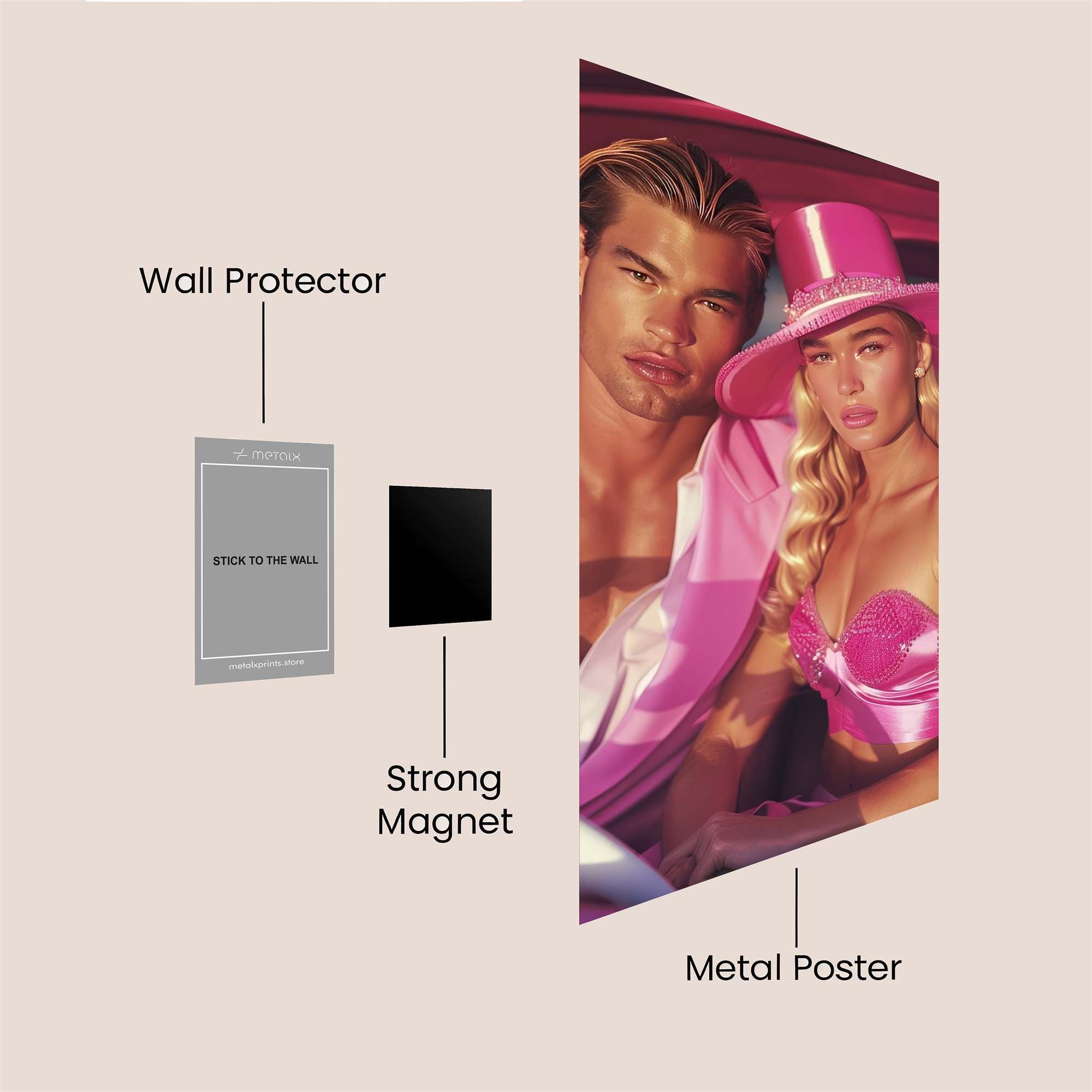 Pink Elegance Safe Wall Magnetic / M