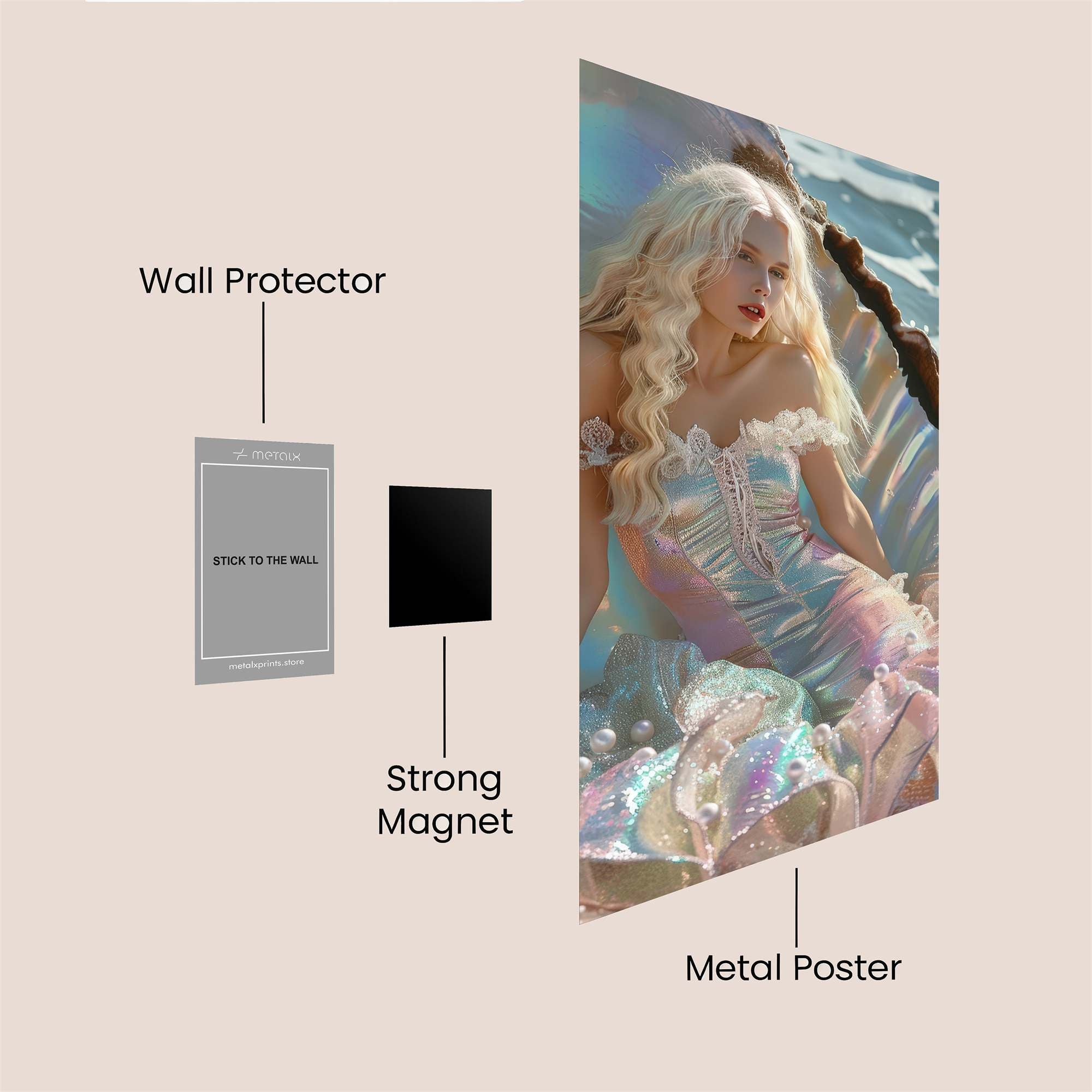 Mermaid Serenity Safe Wall Magnetic / M