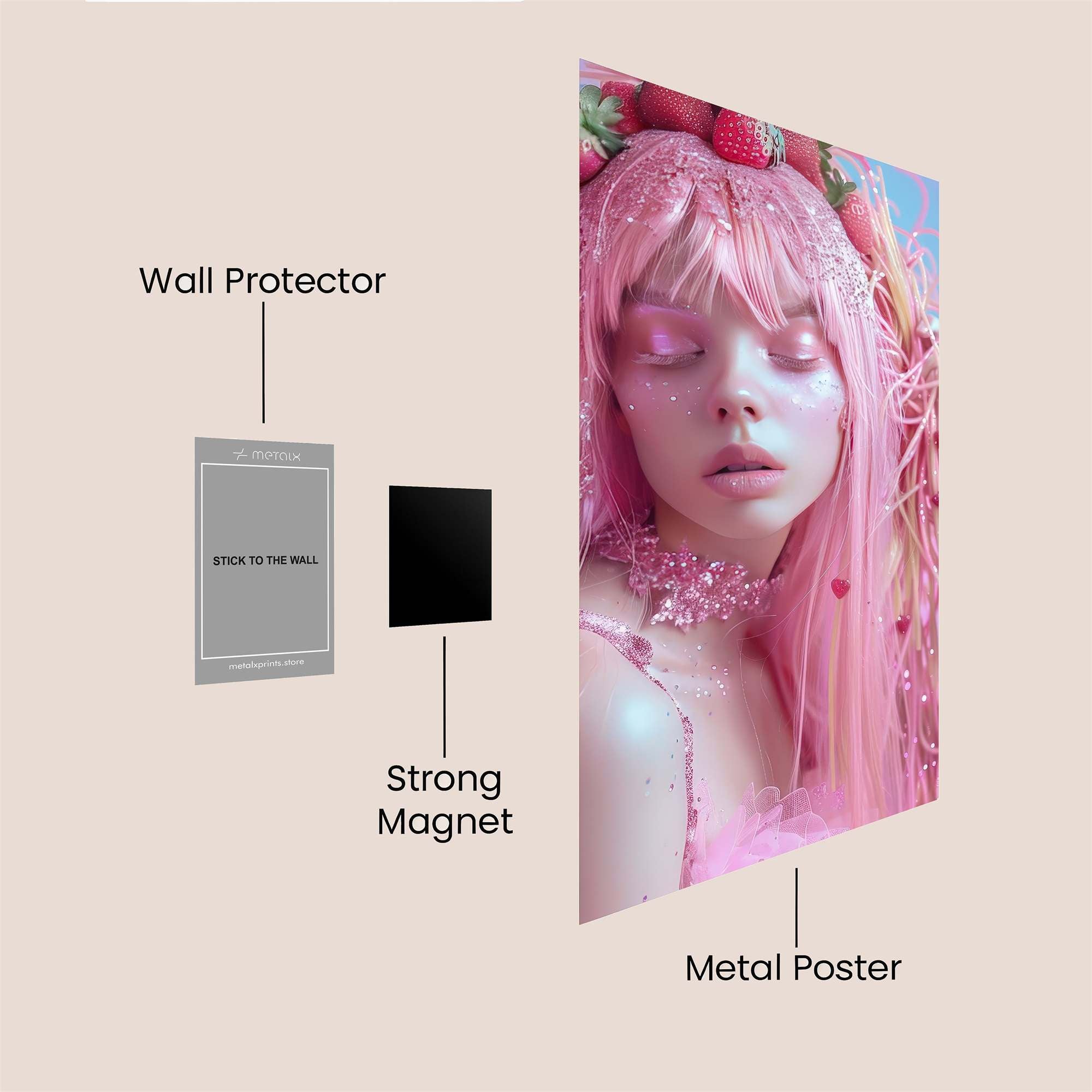 Strawberry Dream Safe Wall Magnetic / M