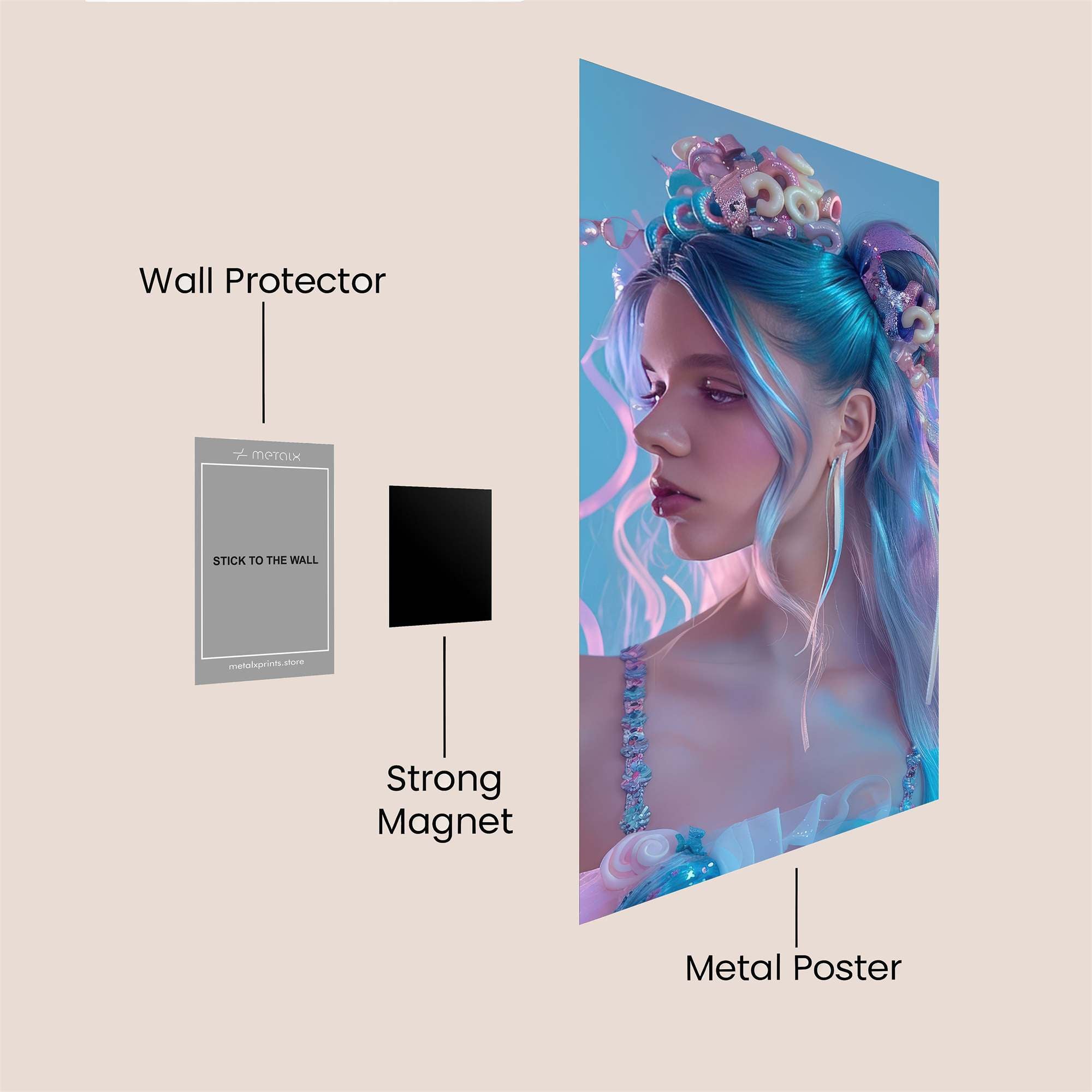 Mermaid Whimsy Safe Wall Magnetic / M